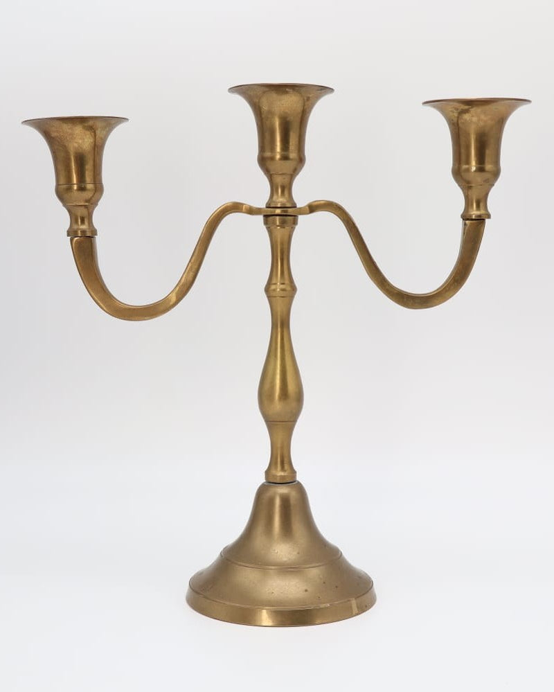Vintage Three-Arm Solid Brass Candelabra – Circa 1970 by Forma Finds | The Oblist