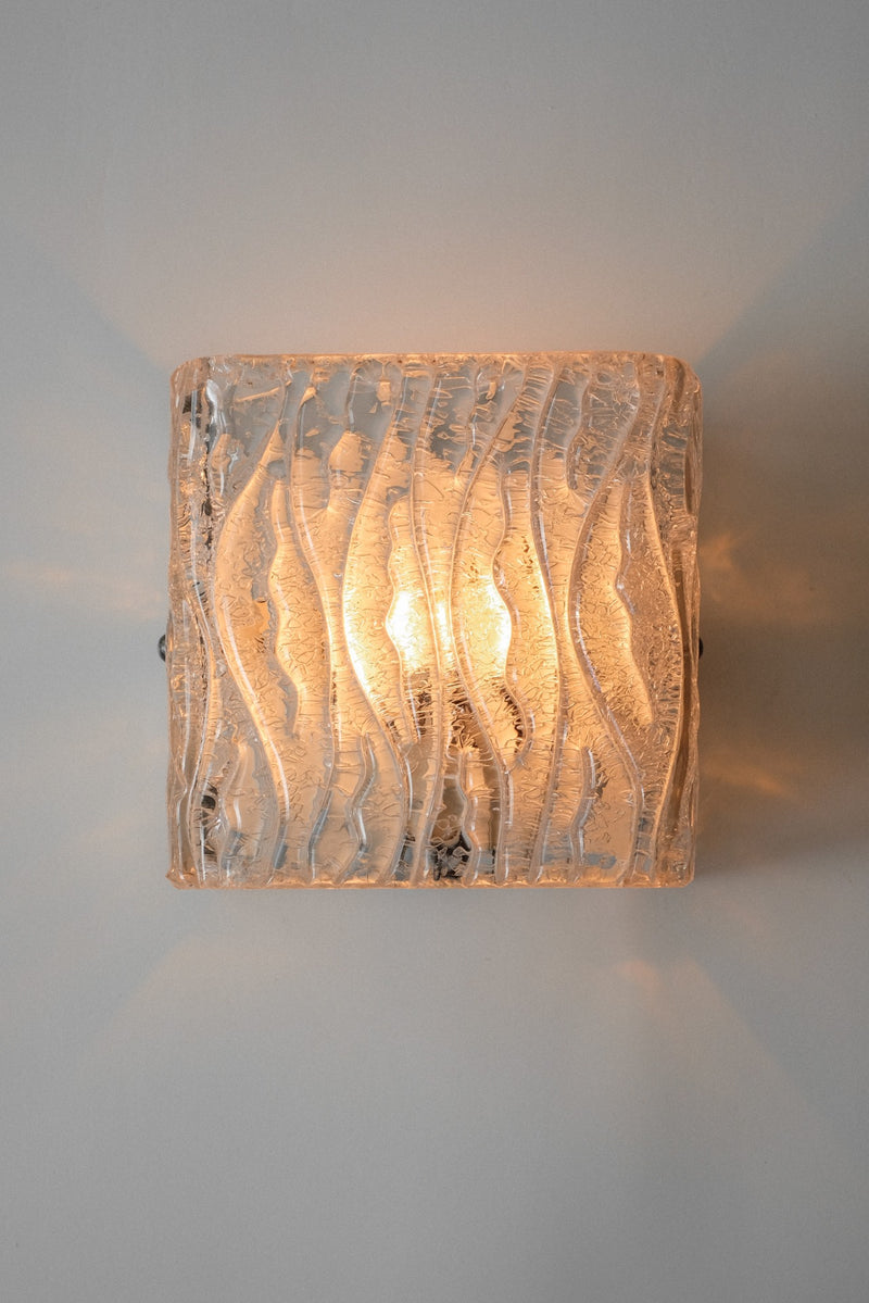 Textured Ice Glass Wall Light by J. T. Kalmar — detail view