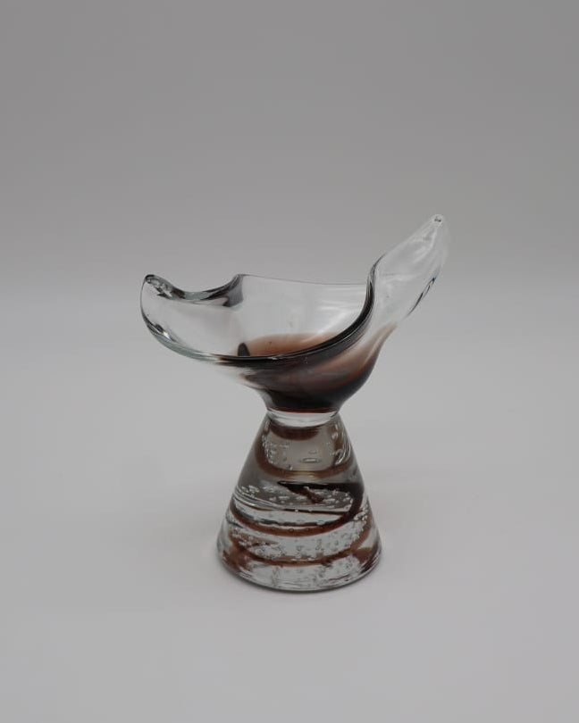 Curated Mid-Century Organic Hand-Blown Glass Sculptural Coupe – 1960s by Forma Finds | The Oblist