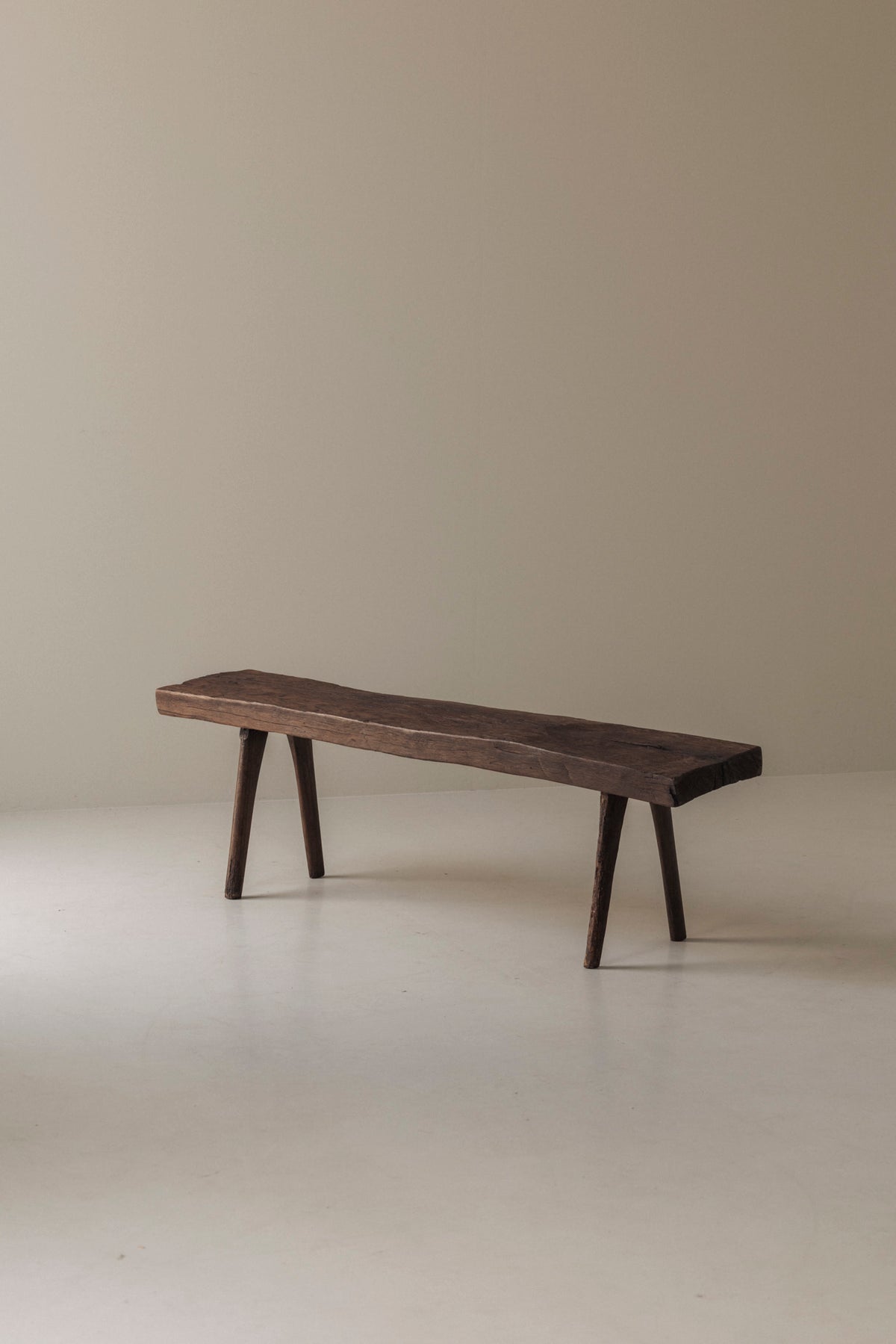 Primitive Rustic Bench in Oak, France, Early 20th Century — view 9