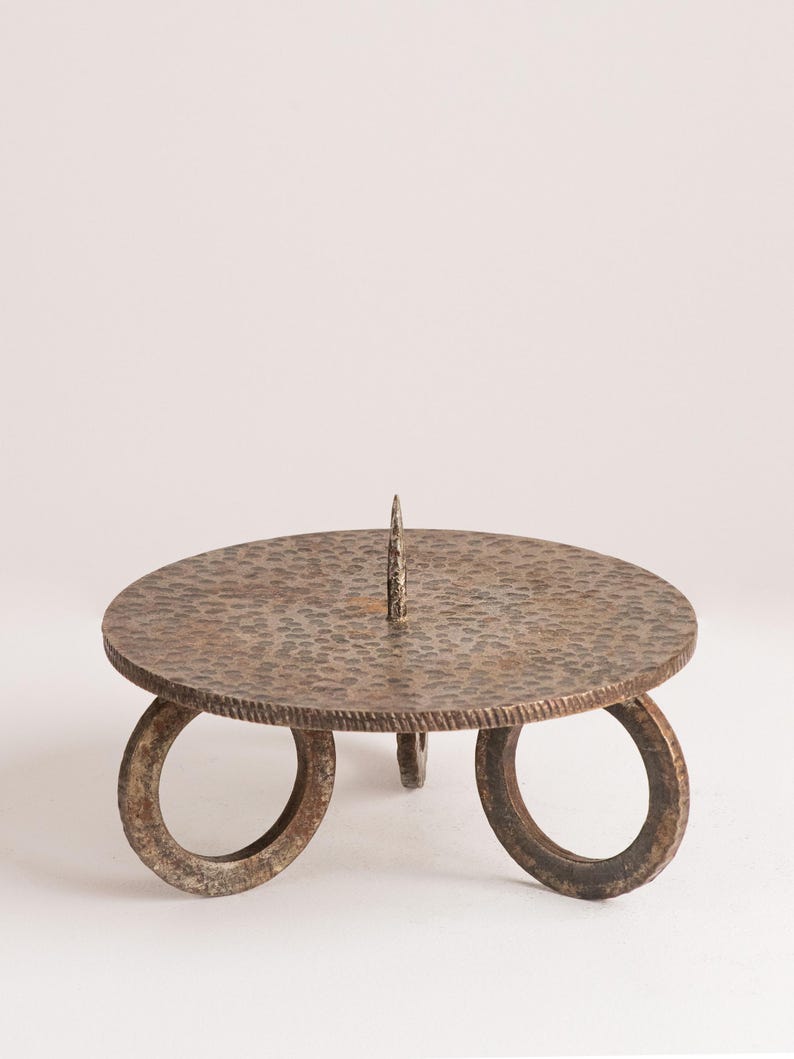 Vintage Brutalist Single Candleholder — detail view