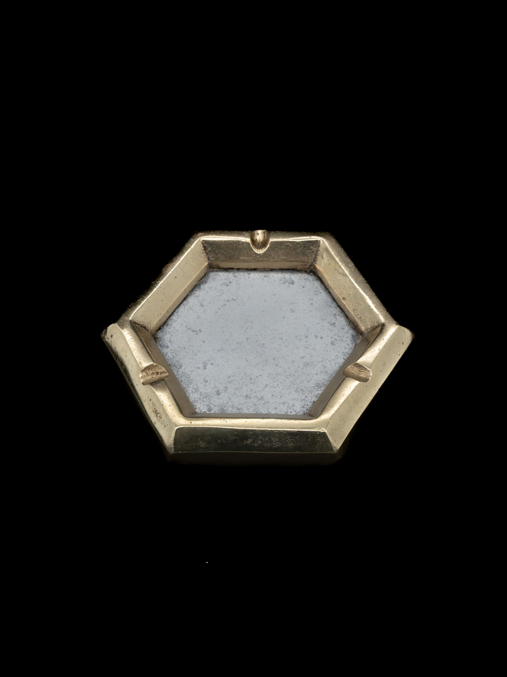 David Marshall Hexagonal Ashtray, Spain, c. 1970s by Trove Paris | The Oblist — ceramic with gold accents