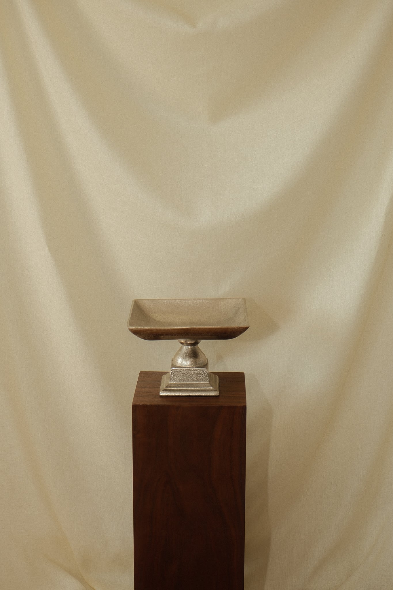 Silver-Toned Pedestal Centerpiece Bowl — alternate view