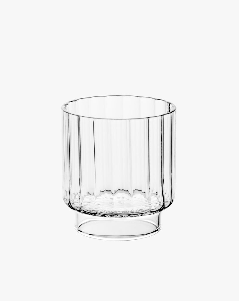Pillar — Tumbler Glass — close-up of clear glass with ribbed texture