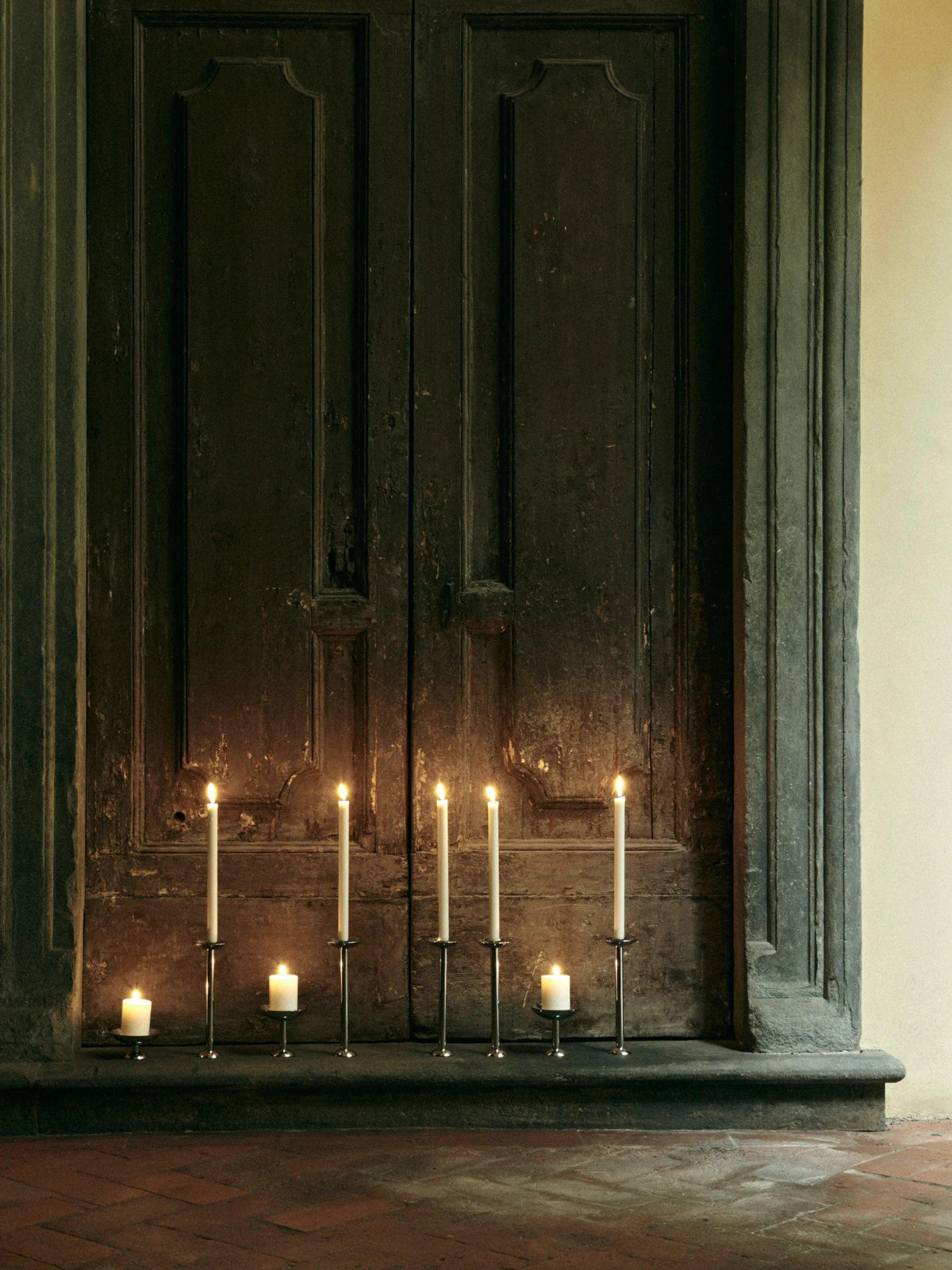 METAL CHAMPAGNE CANDLE HOLDER, TALL — in context