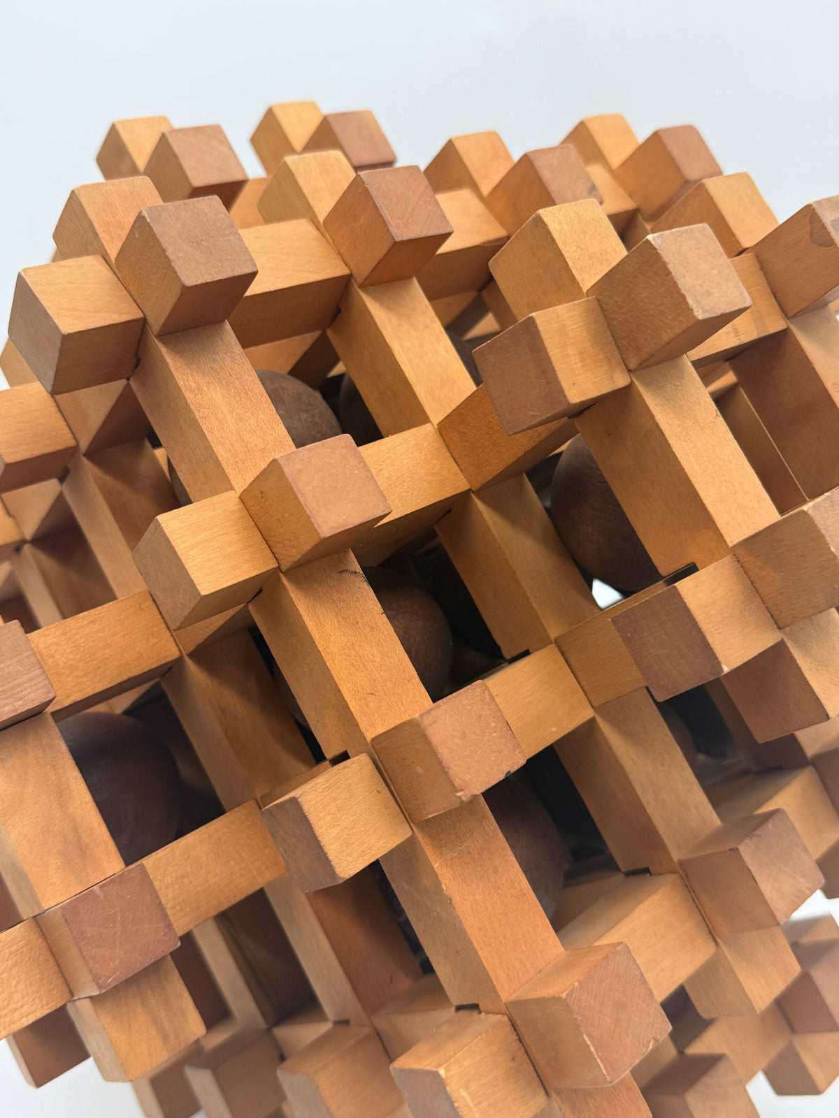 Wooden Puzzle Sculpture by Sori Yanagi, Japan, 1970s — side angle