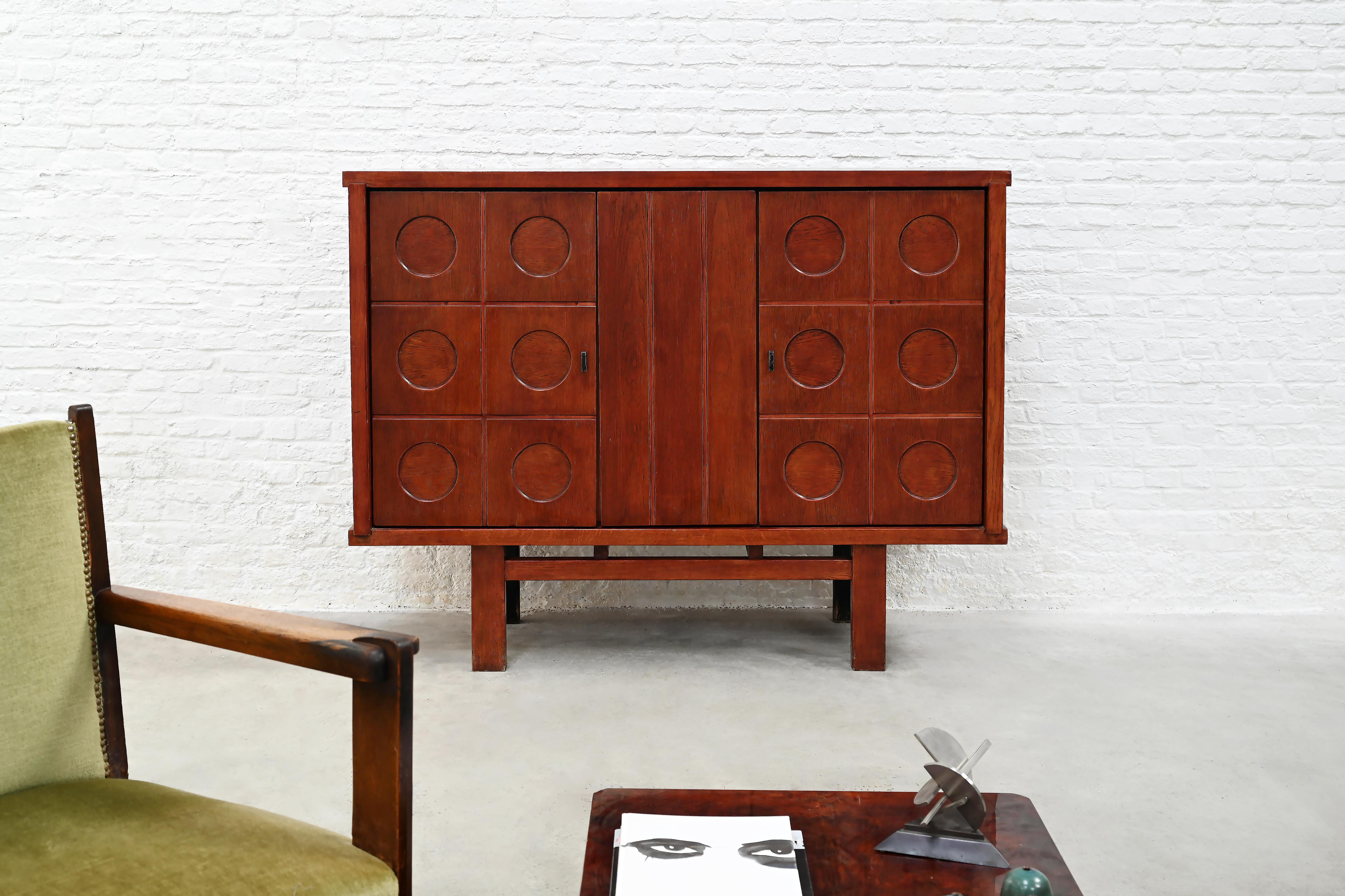 Brutalist Oak Bar Cabinet — in context
