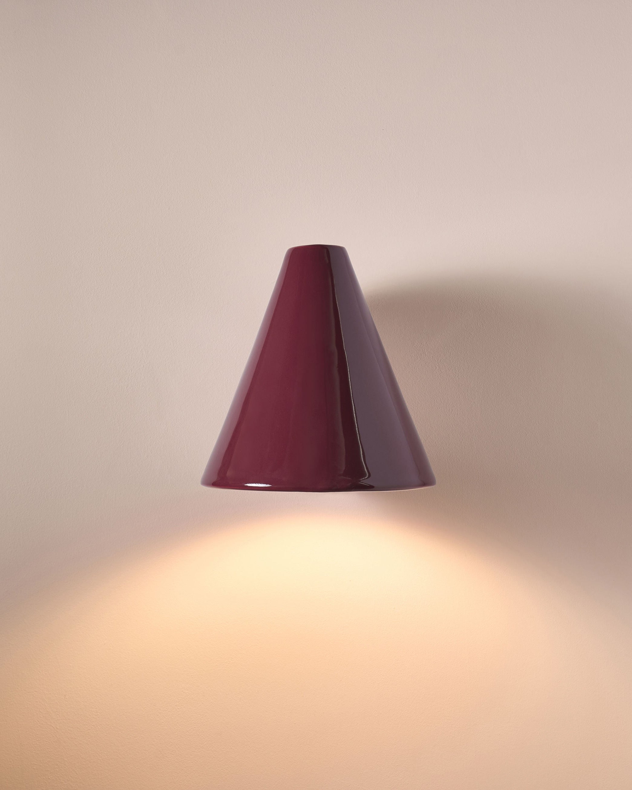 "Esoteric" Burgundy Wall Light — detail view