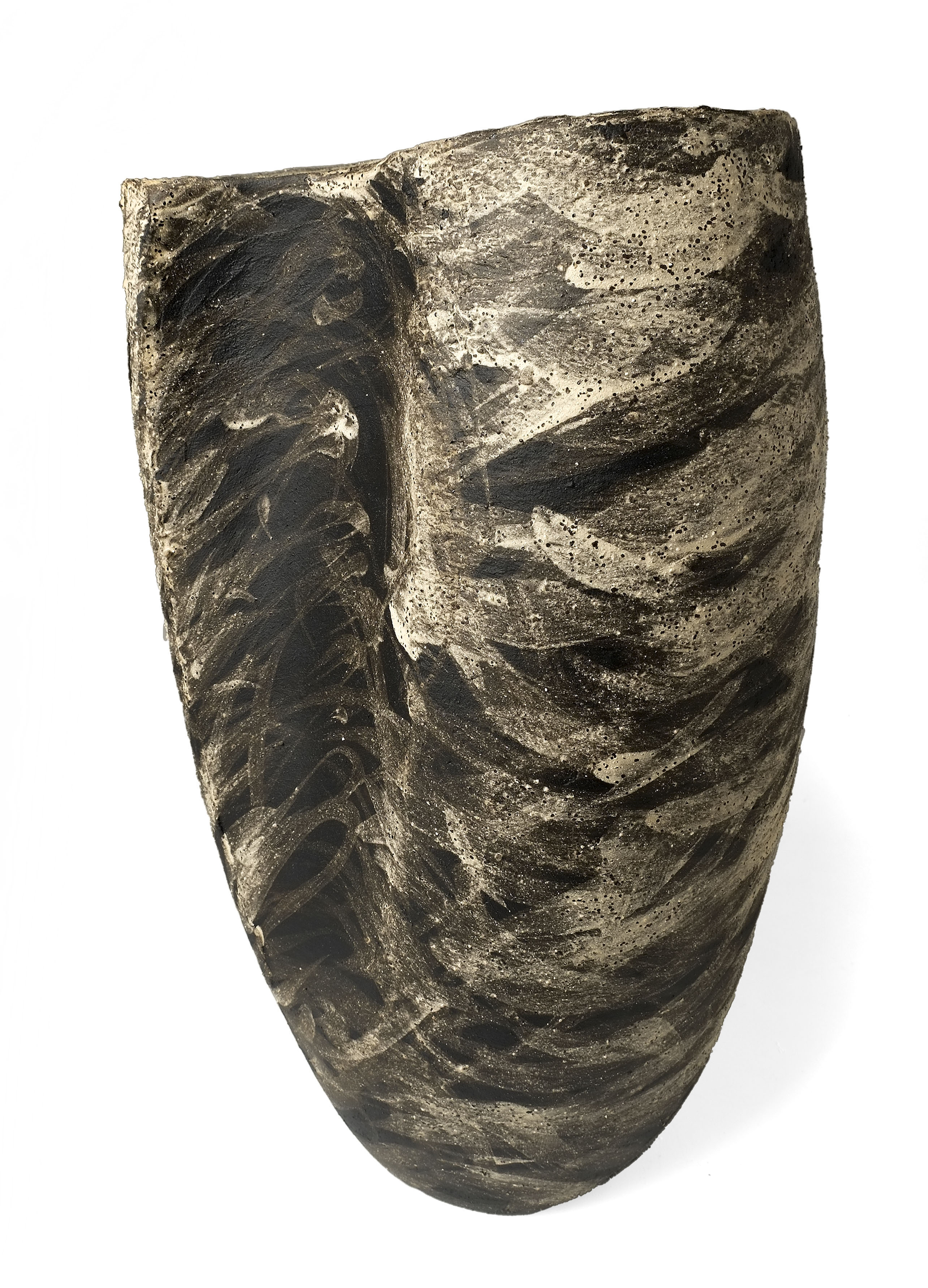 Organic Modernism Vessel in Ceramic - Gestural Earth Collection — detail view