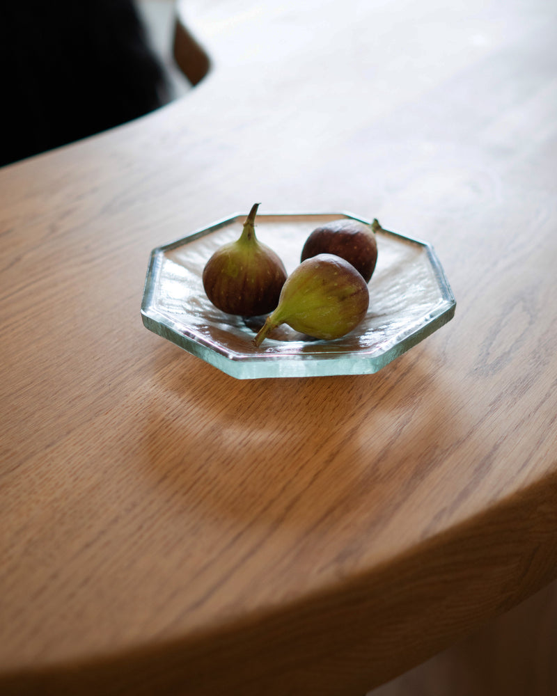 Agnes Plate - Set of two — close-up of glass plate with figs