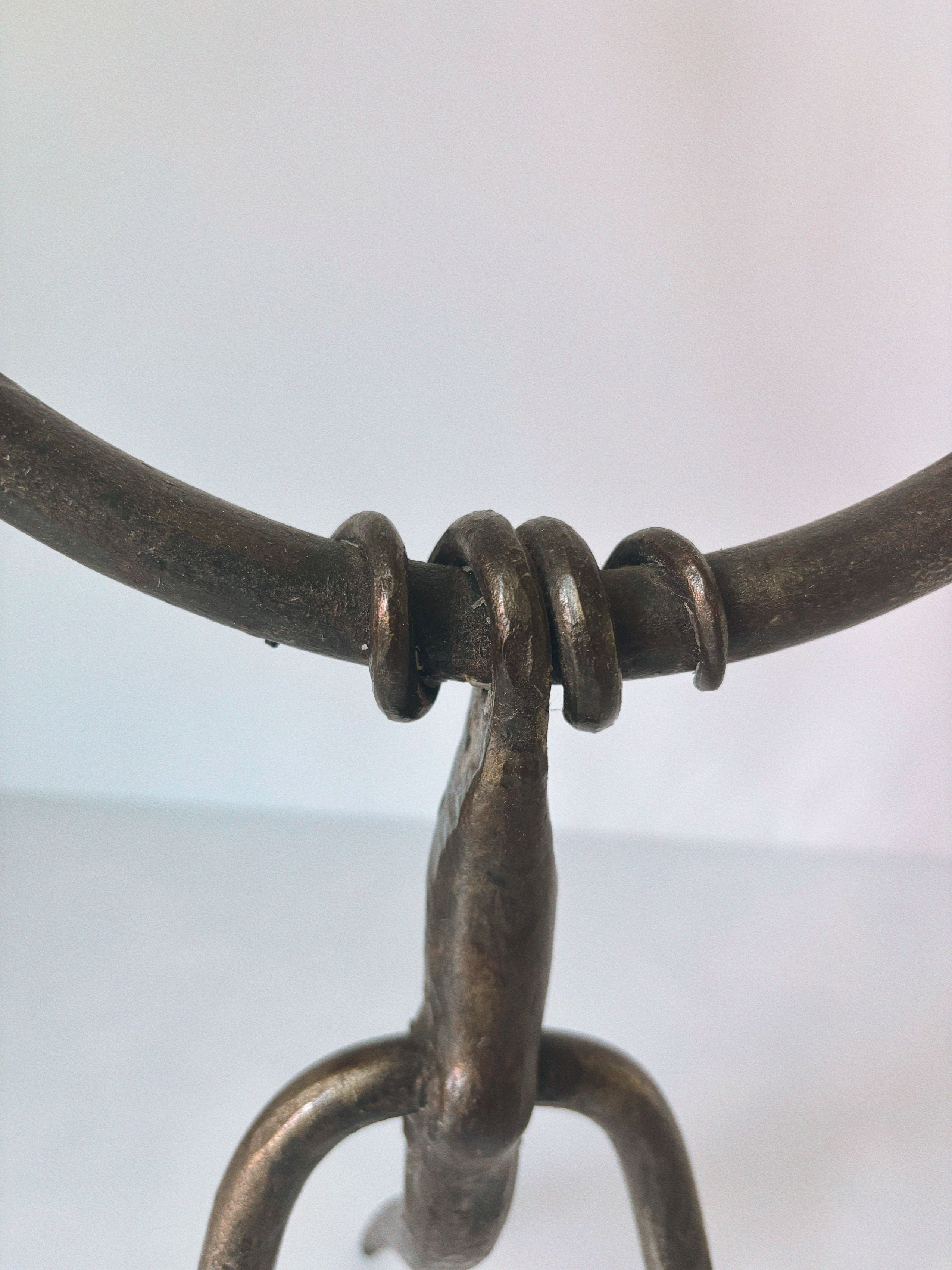 Metal Artisan Candleholder, Poland — close-up