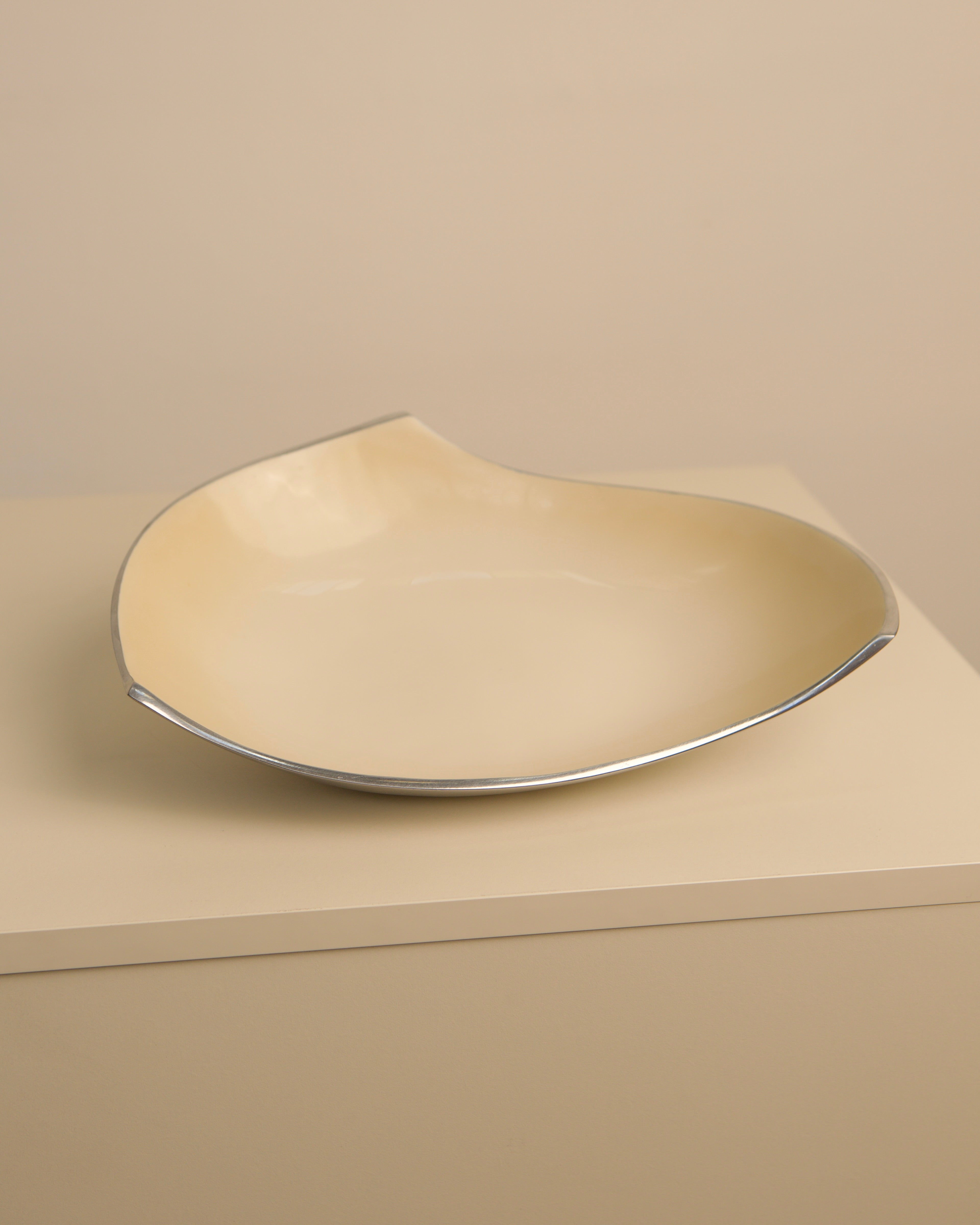 Large aluminum Galassia vide-poche bowl by Brandani on shelf