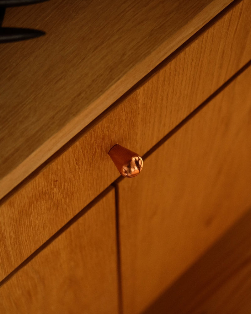 LUA Cabinet Knob by Maha Alavi | The Oblist — handcrafted copper finish