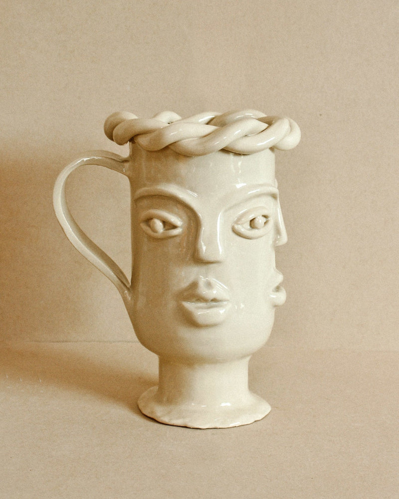 Luzi Vessel (Leche) by Casa Veronica | The Oblist — handcrafted white ceramic vase
