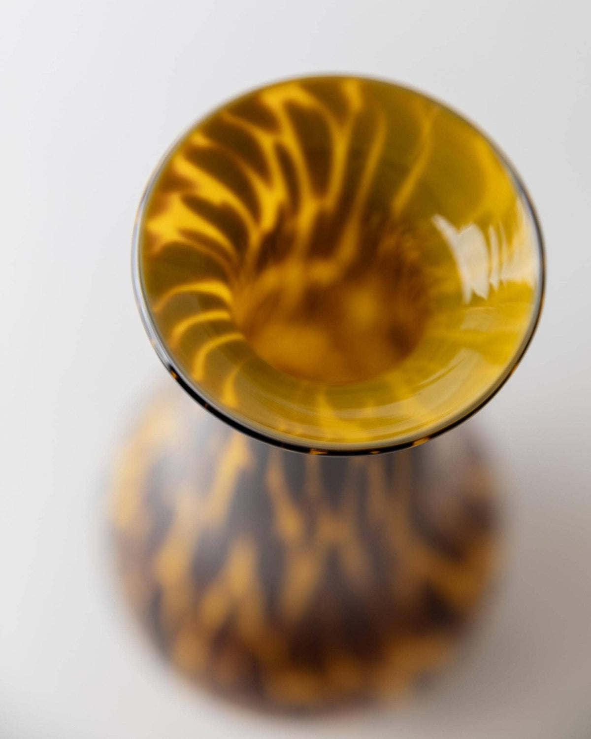 Vintage 1990s Murano Glass Vase, Yellow Art Glass with Brown Dots, Postmodern Italian Design, Sculptural Flower Vase, Elegant Gift Idea — in context