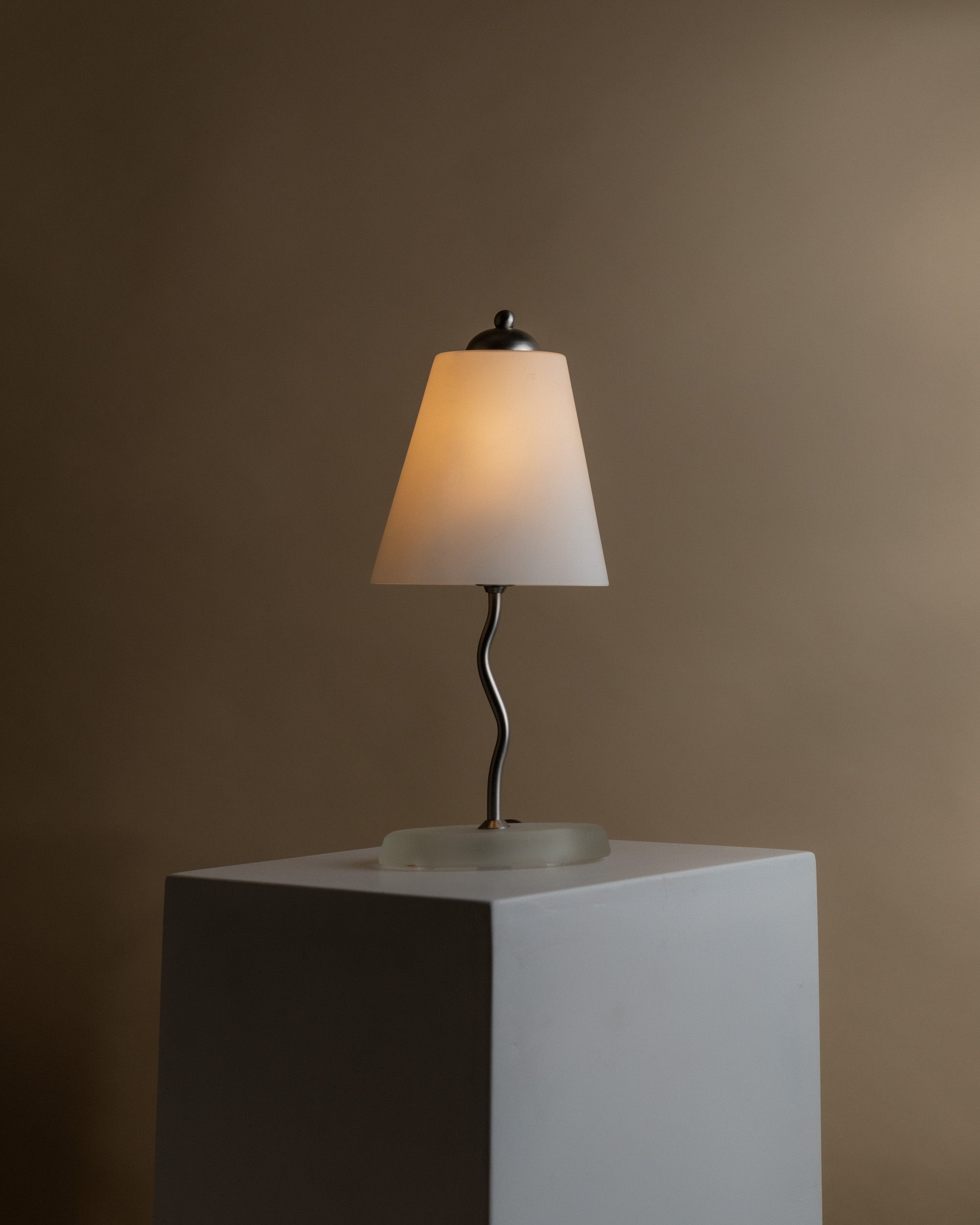 Glass Table Lamp 1980s