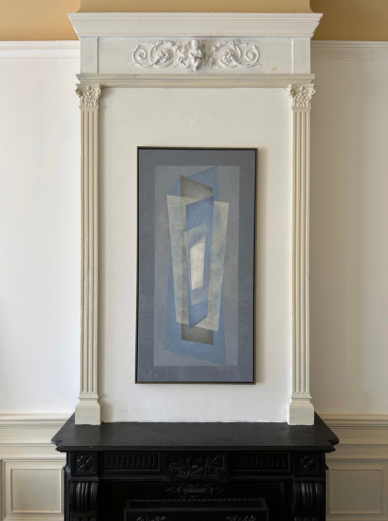 Floating Painting by Iris Bavelaar | The Oblist — contemporary blue tones