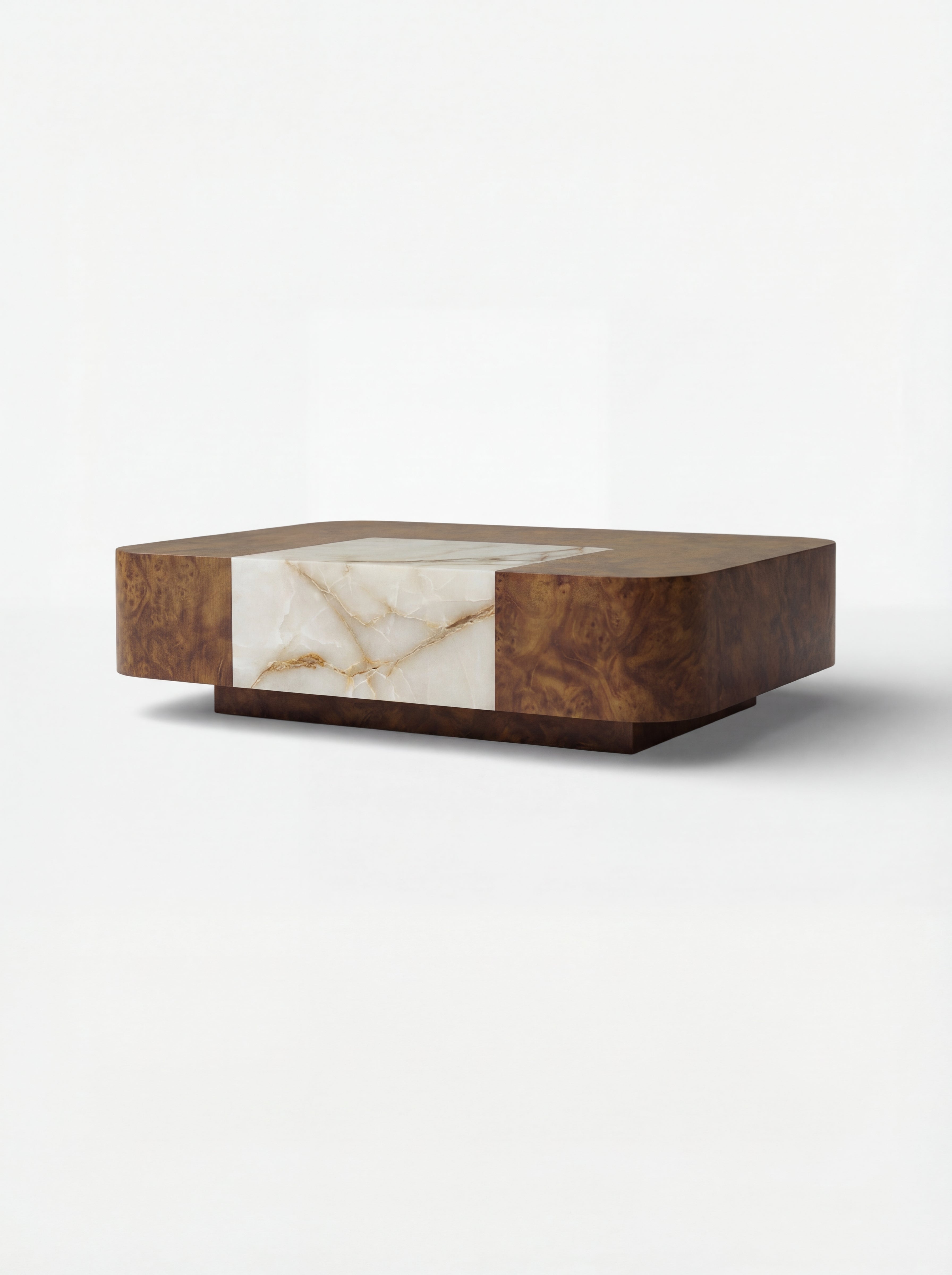 Baci Solo Burl Wood And Shell Onyx — close-up of burl wood and shell detail