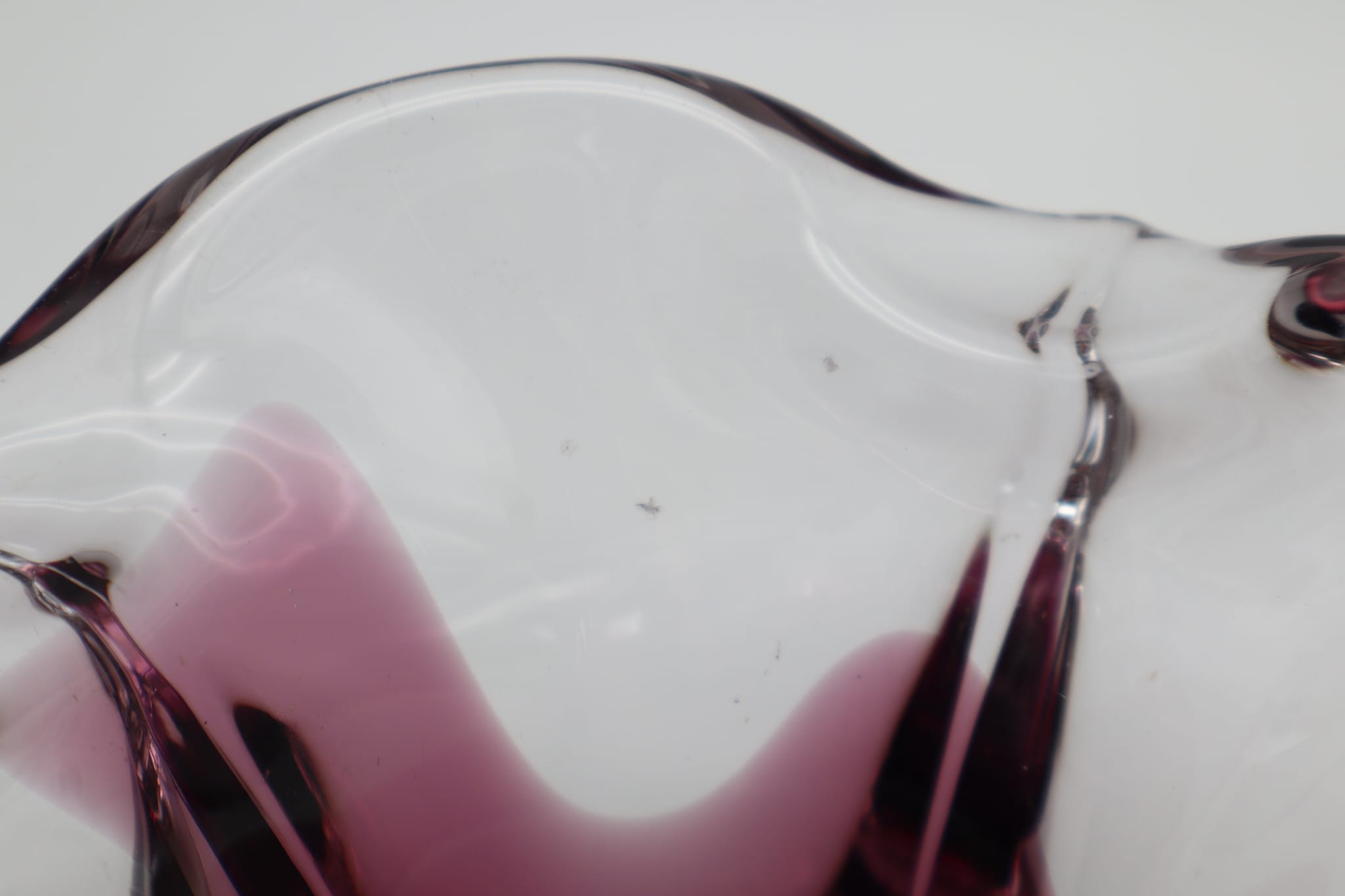 Mid-Century Amethyst & Crystal 'Sommerso' Art Glass Bowl 1960s  — in context