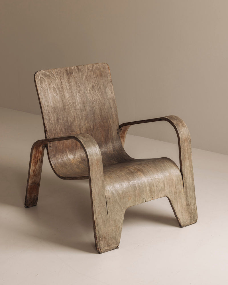 Early modernist LaWo1 armchair by Han Pieck for Lawo Ommen, the Netherlands 1946 — side angle