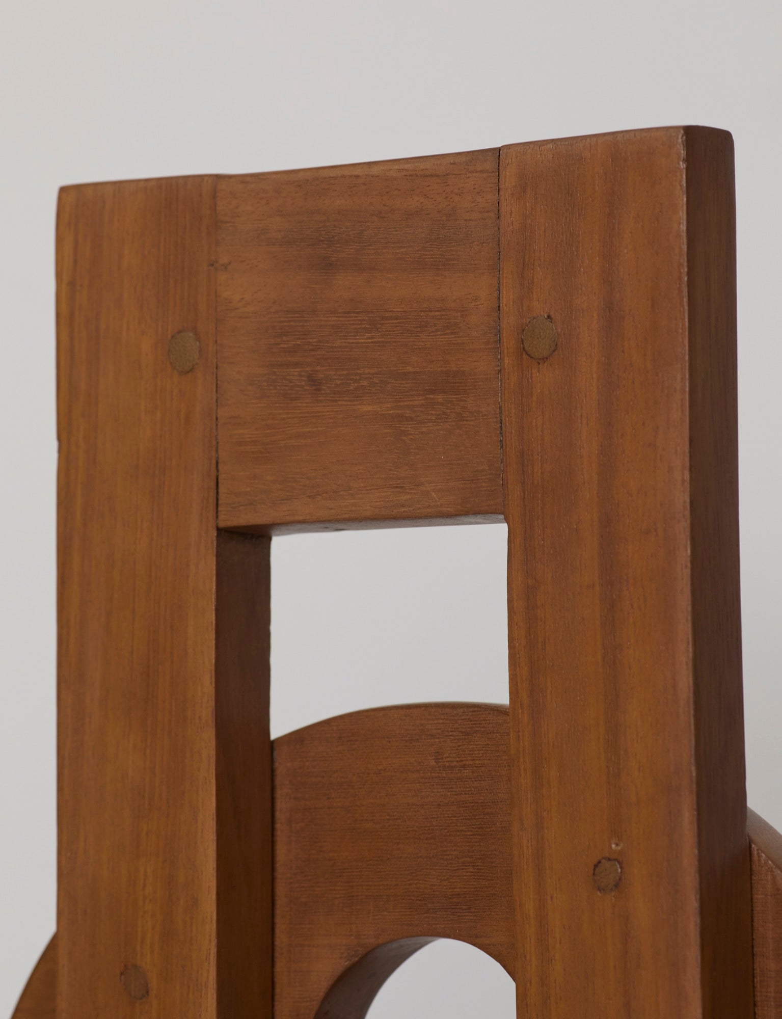 Heavy Sculptural Artisanal Chair in Solid Exotic Wood — in context