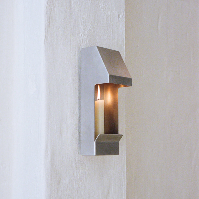 Egress Sconce Candle Holder by PARCTA | The Oblist — brushed metal finish