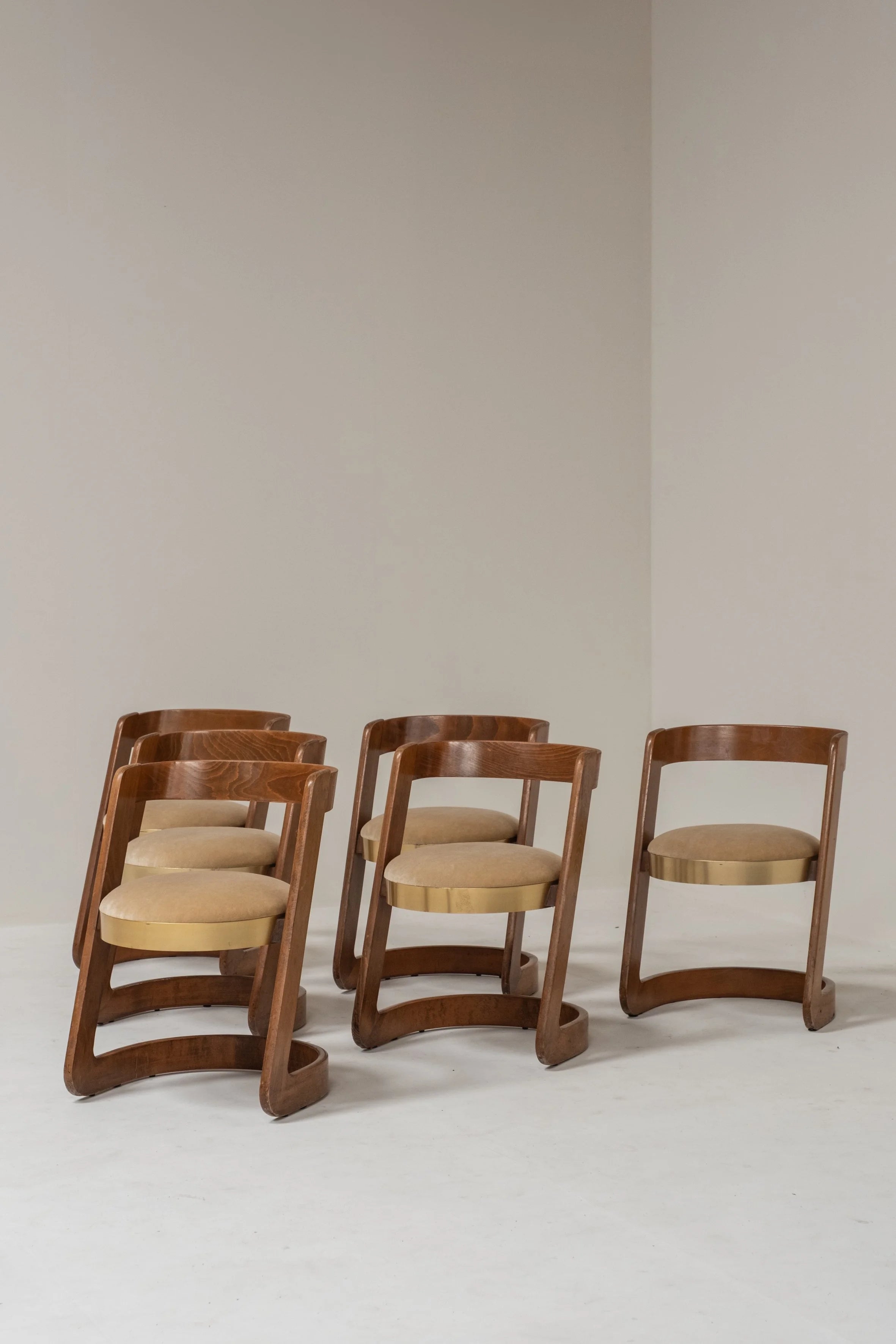 Set of 6 Willy Rizzo Dining Chairs by Mario Sabot, Italy, 1970s — side angle