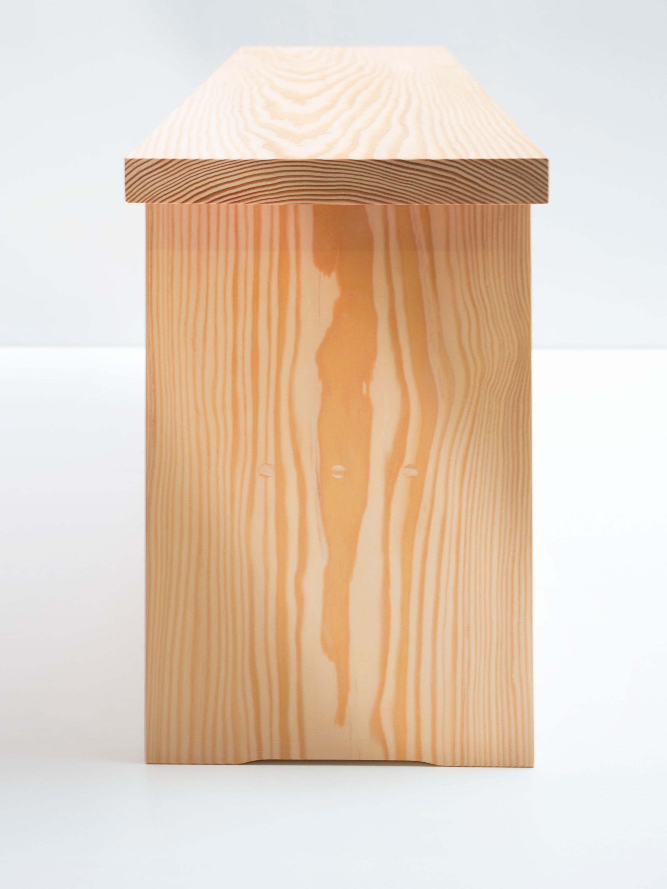 A' Bench — top view of light wood grain finish