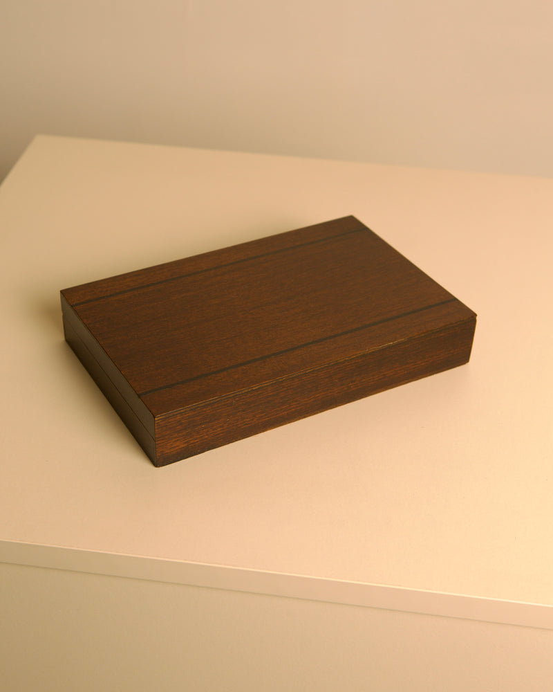 Large Rectangular Box, 1960s by Treaptyque | The Oblist — handcrafted dark wood finish