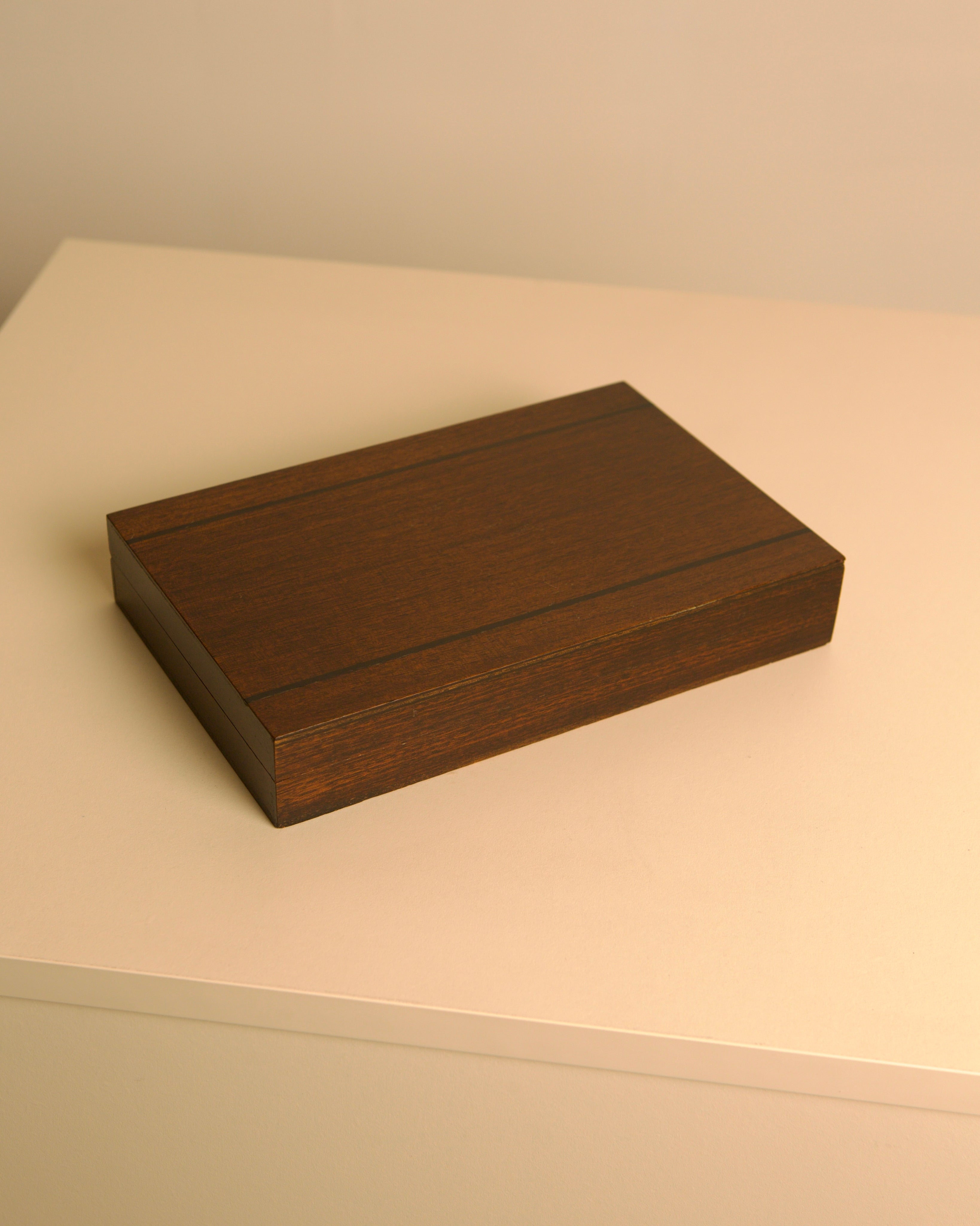 Large Rectangular Box, 1960s by Treaptyque | The Oblist — handcrafted dark wood finish