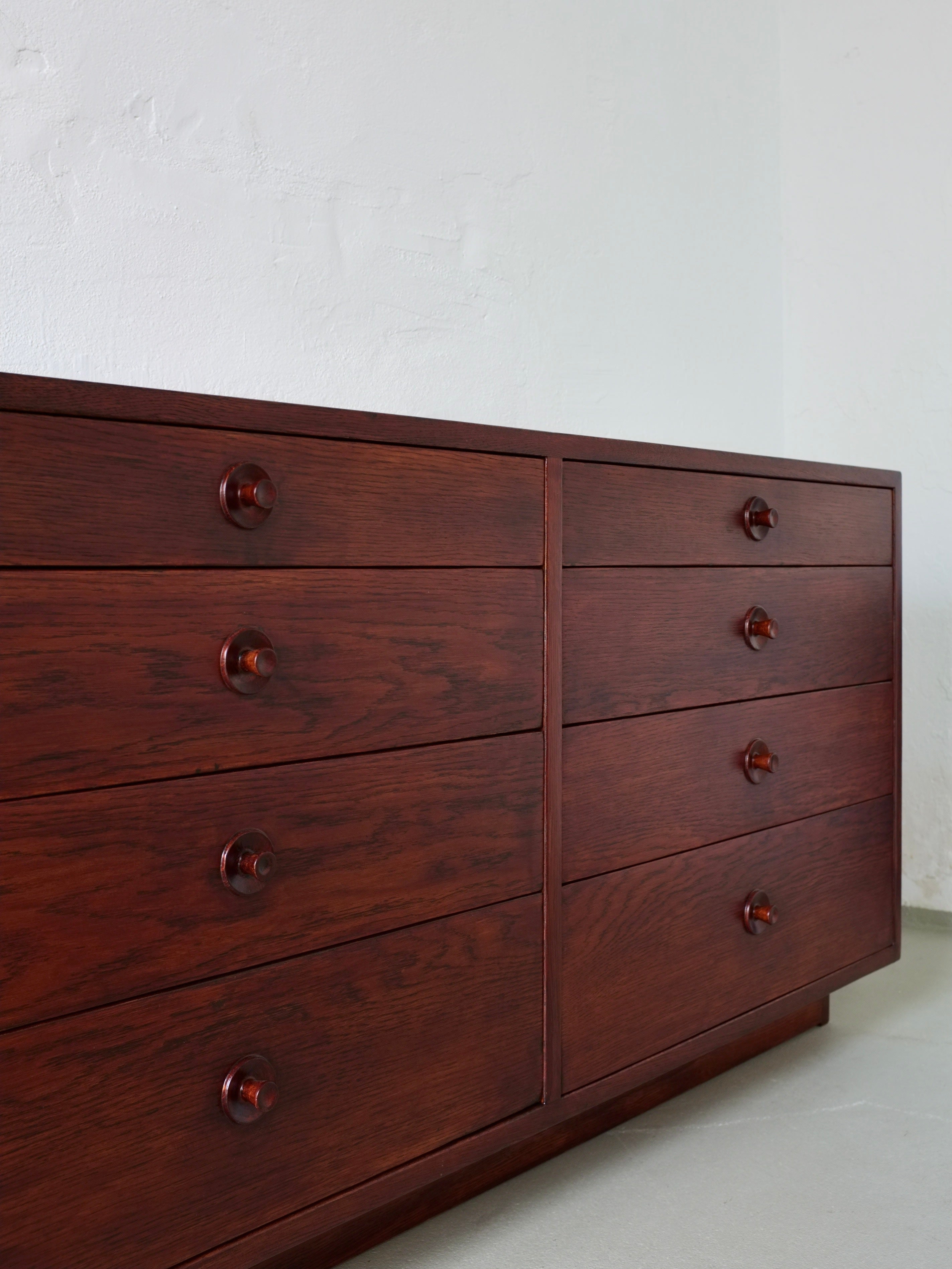 Chest of Drawers by Borge Mogensen for Karl Andersson's, Denmark 1950s — top view highlighting rich wood grain and round knob