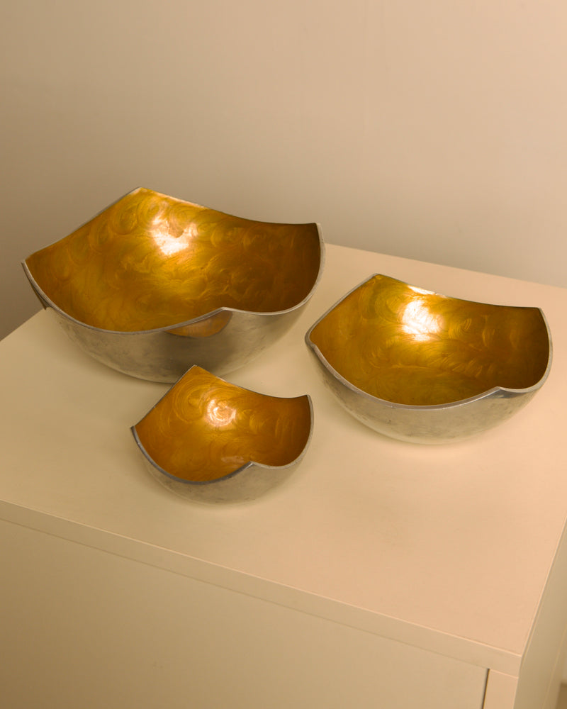 Set of 3 Brandani "Crema" Catchall Bowls, Italy, 1980s by Treaptyque | The Oblist