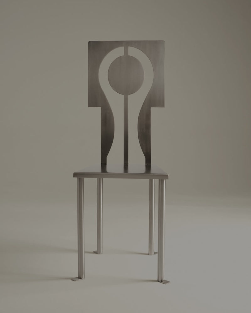 Luna chair with geometric cutout backrest by Animate Objects