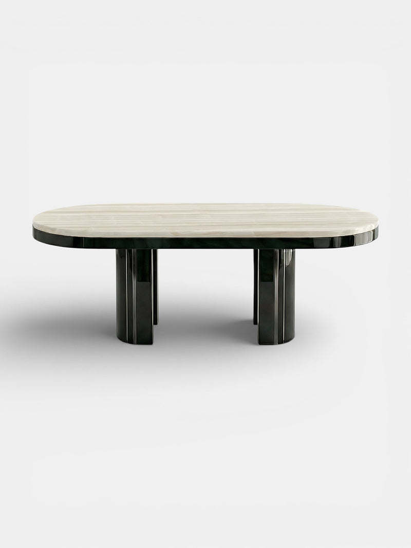 Gio Black And Ivory Onyx Dining Table by Marbera | The Oblist