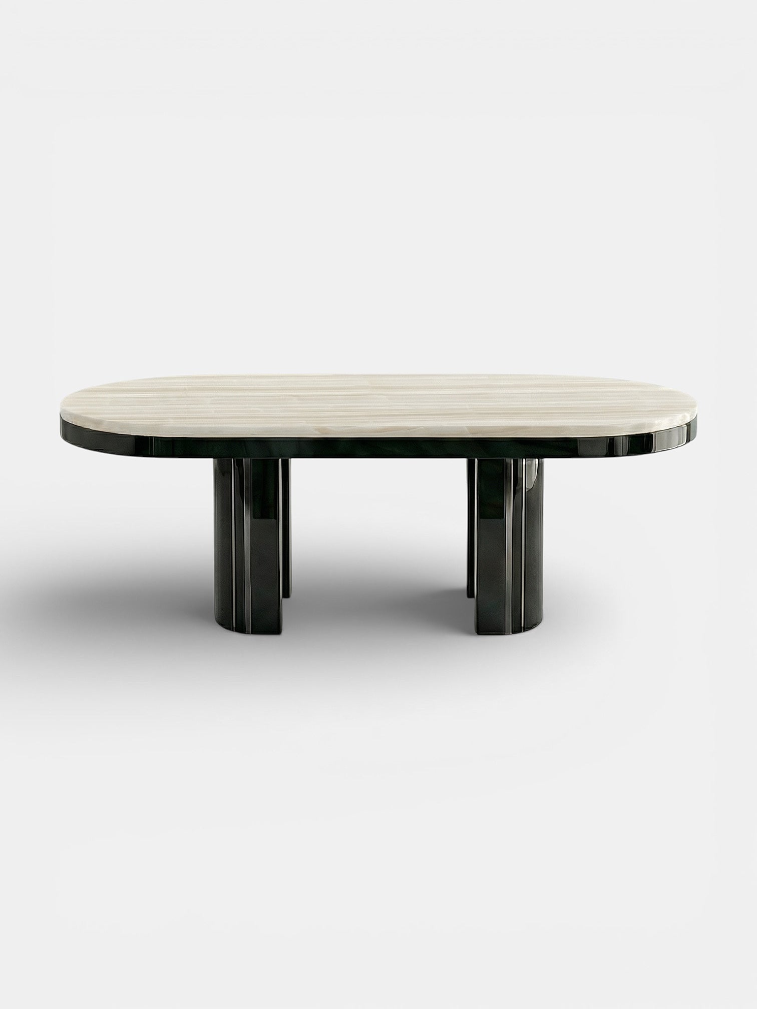 Gio Black And Ivory Onyx Dining Table by Marbera | The Oblist — modern onyx material
