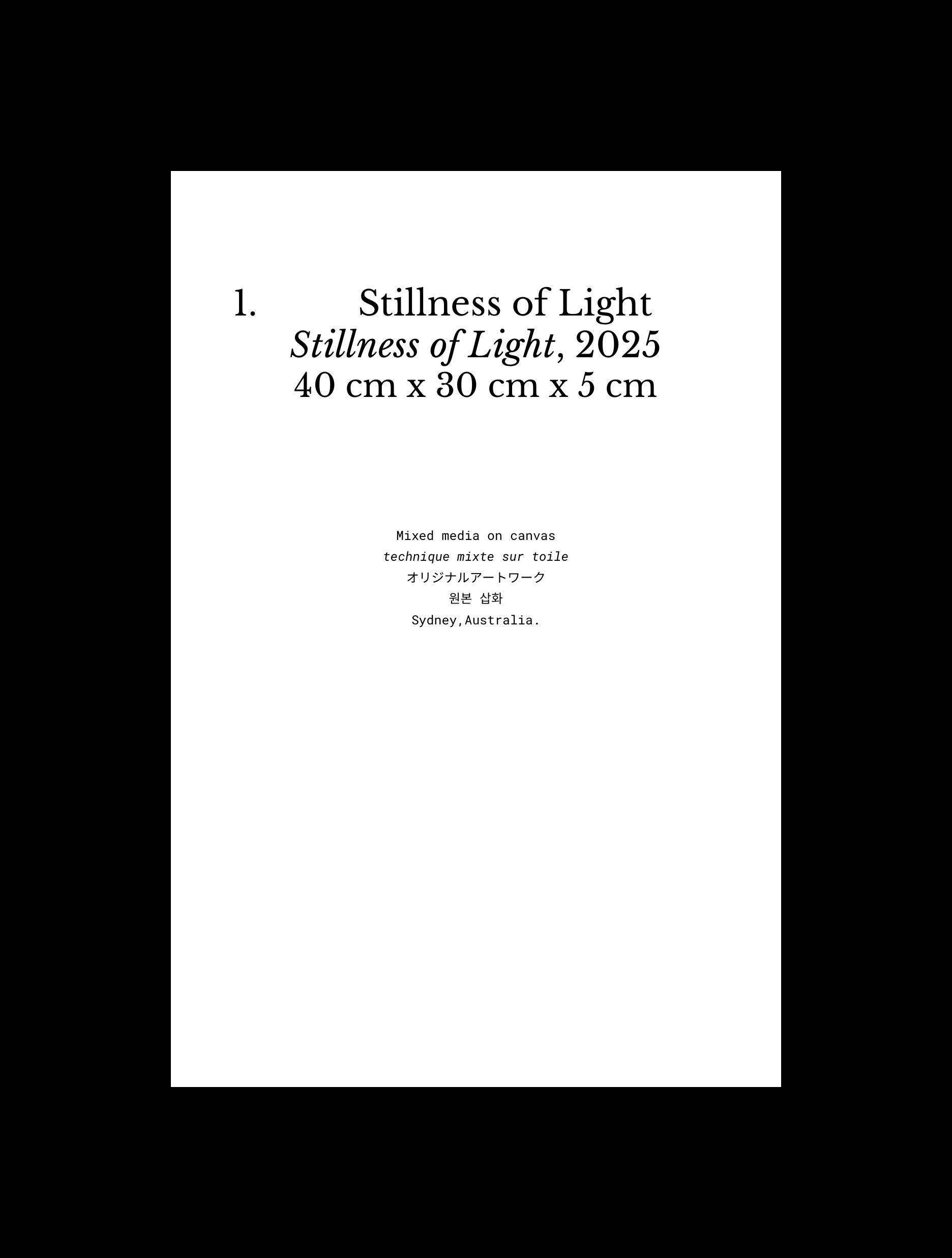 “Stillness of Light,” Original Artwork — front view on white background