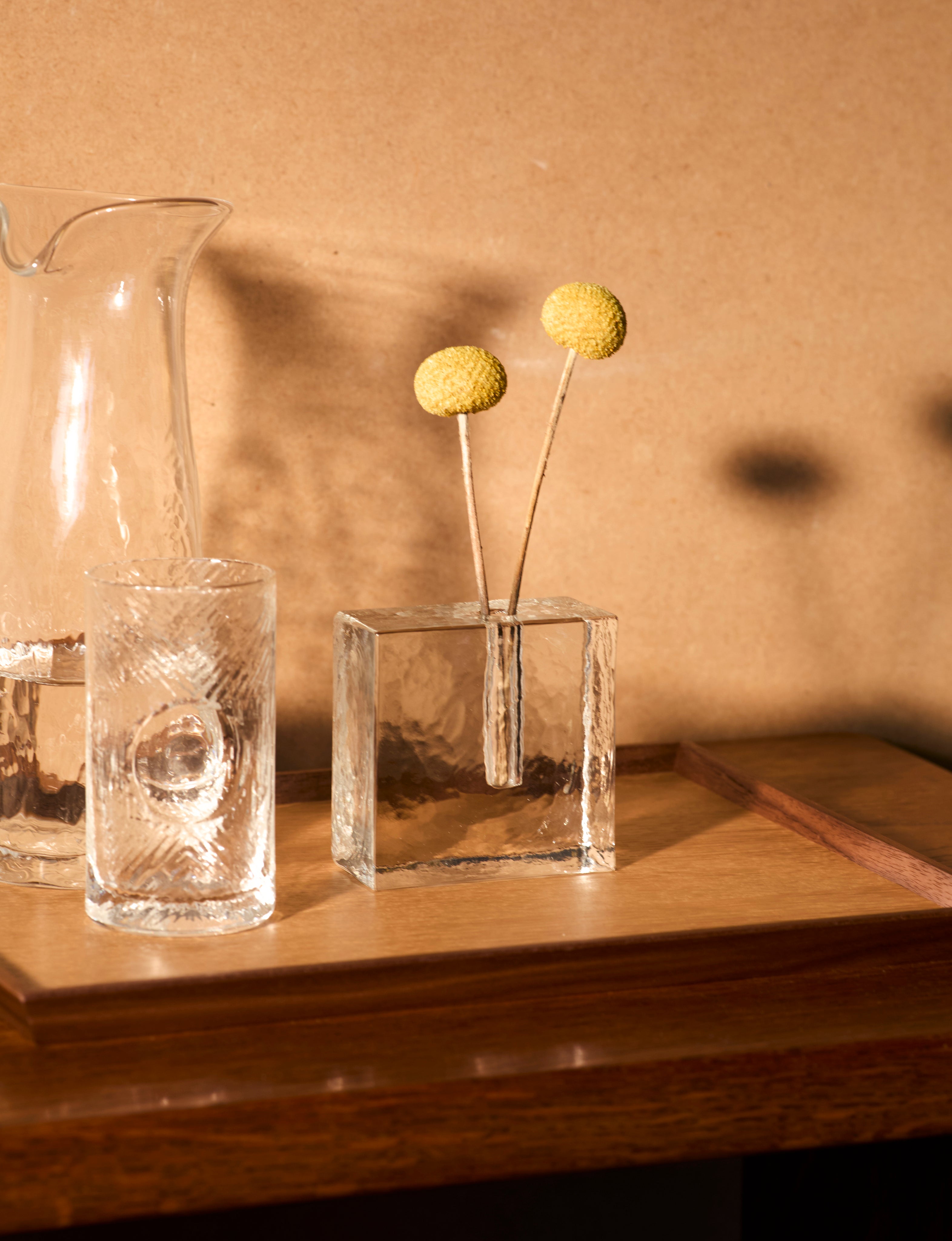Block unifleur / stem vase in European glass (Small) — in context