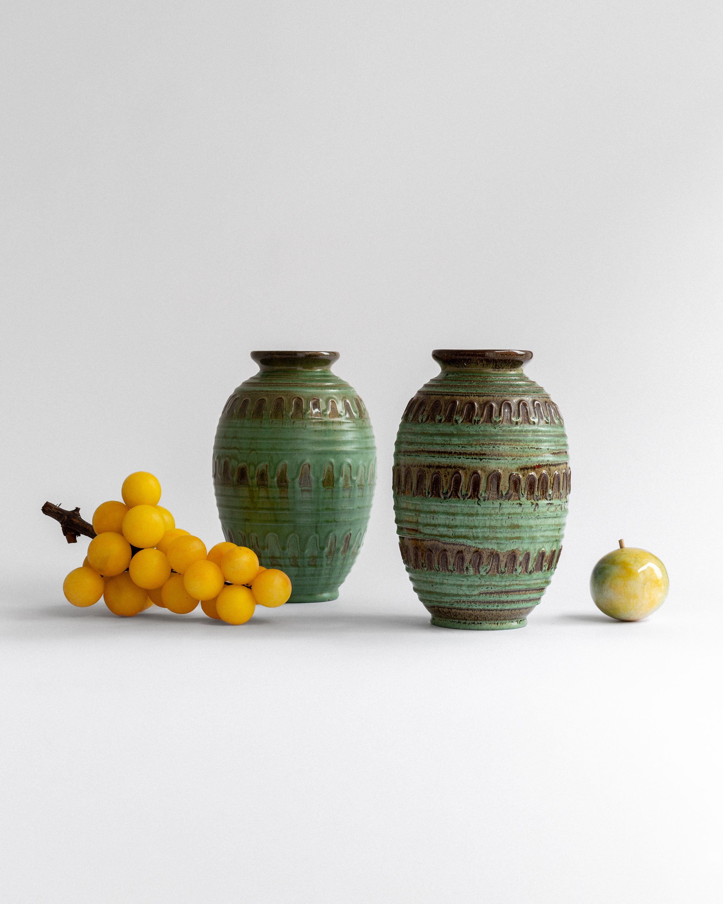 Green Glazed Relief Vase by Erik Mornils, 1930s-40s — close-up