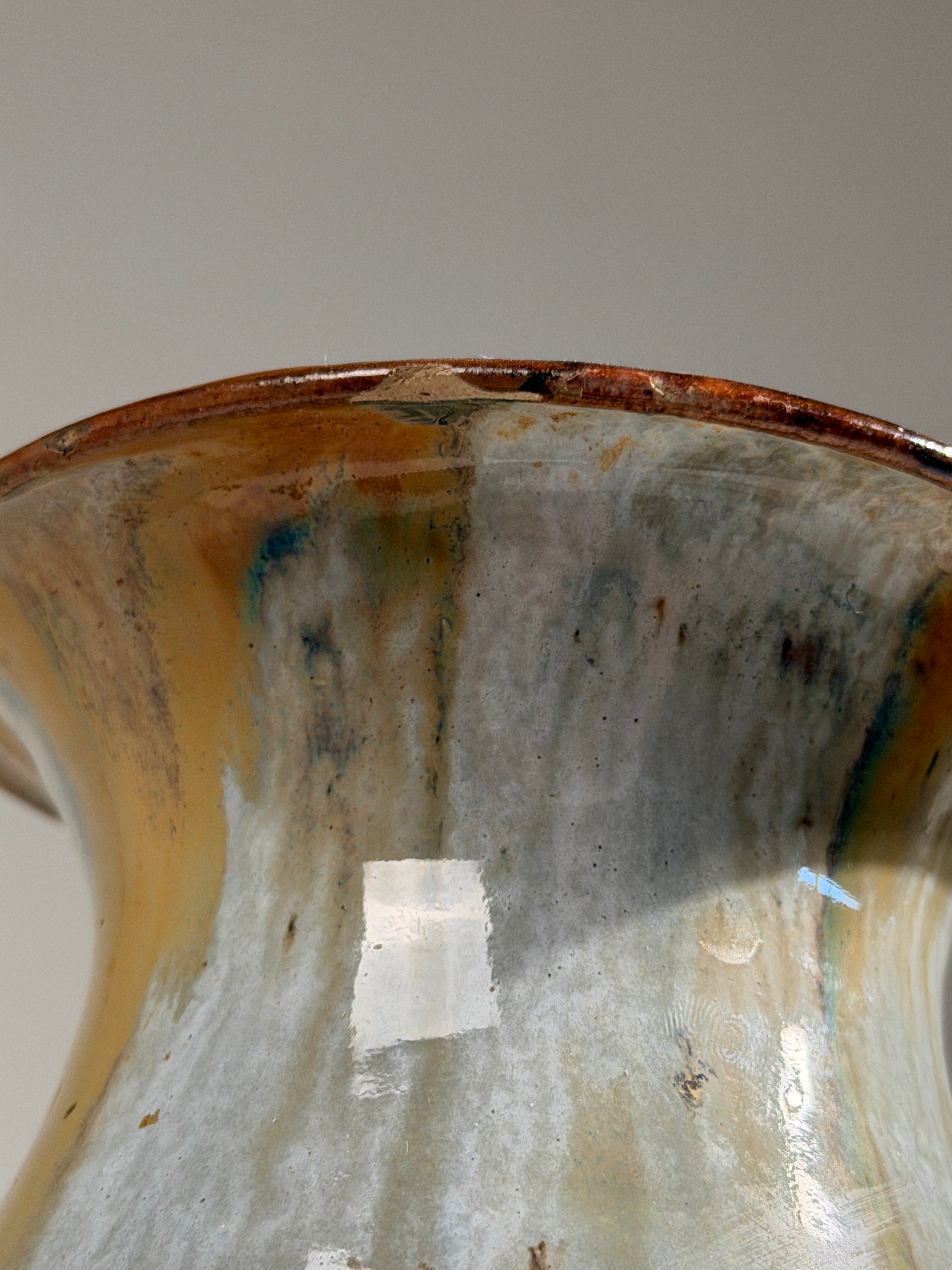 Large ceramic vase by Léon Lempereur, France, circa 1920 — lifestyle setting