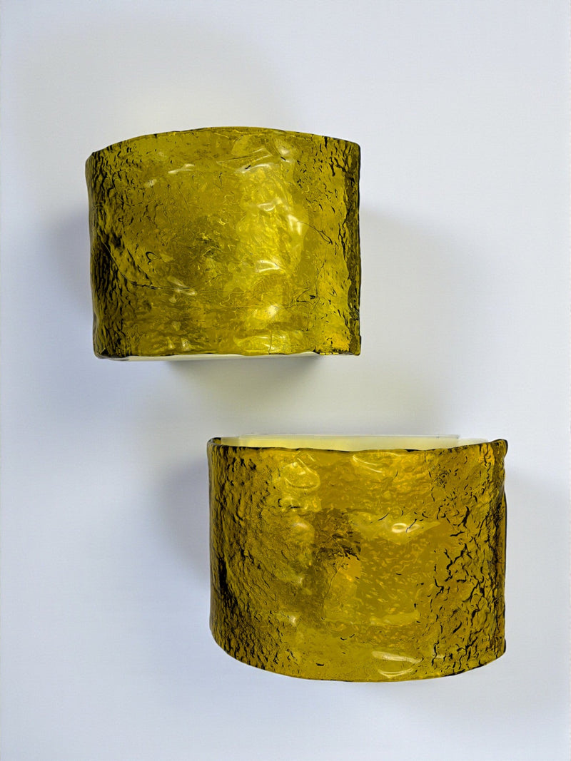 Pair of Carlo Nason for Mazzega Murano Glass Wall Sconces, Italy Circa 1970s by Malamar Studio | The Oblist