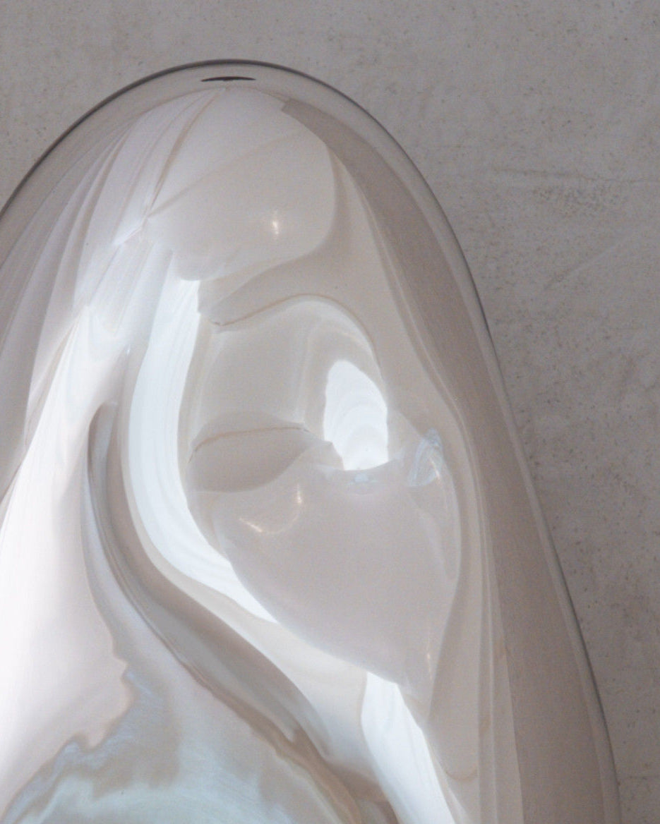 Standing Glass Sculpture - Contemporary Mirror Collection — top view highlighting smooth glass surface