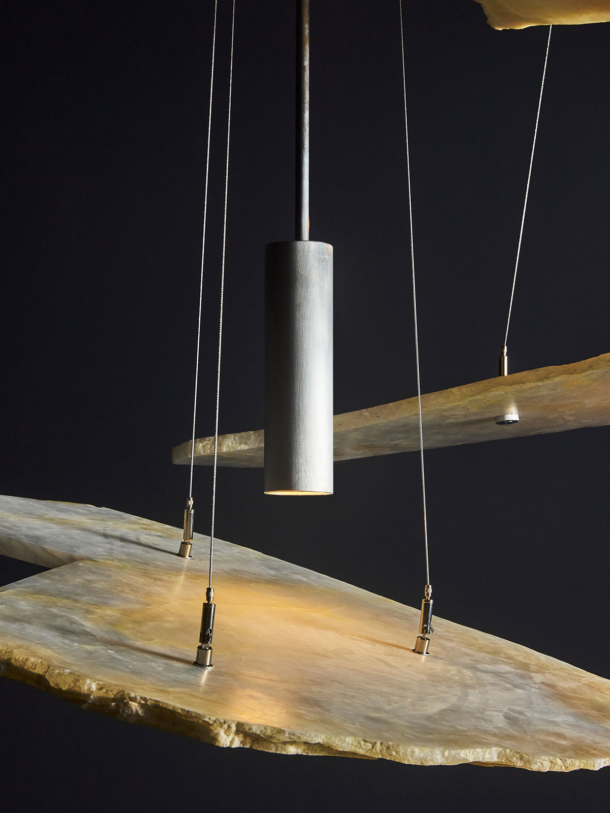 'Unbroken' Onyx Chandelier — side angle