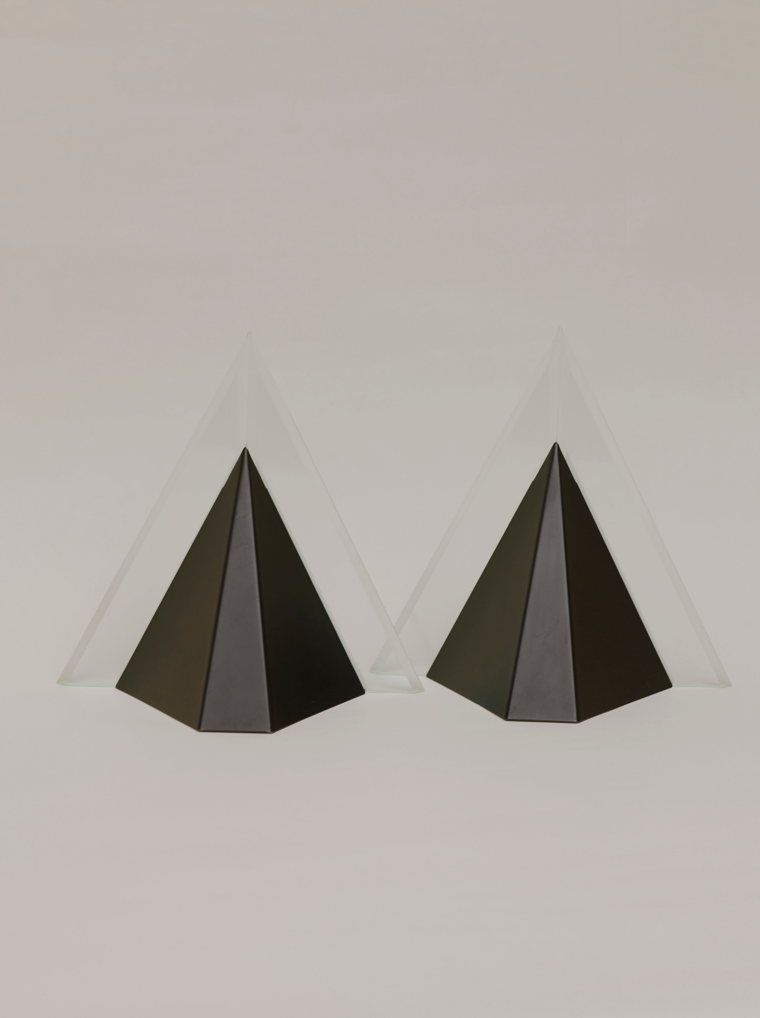 Set of 2 German Postmodern Wall Lights Circa 1980 — close-up of black geometric design