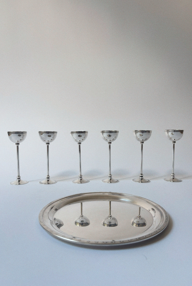 Silver-Plated Liqueur Server Set, 1980's — detail view