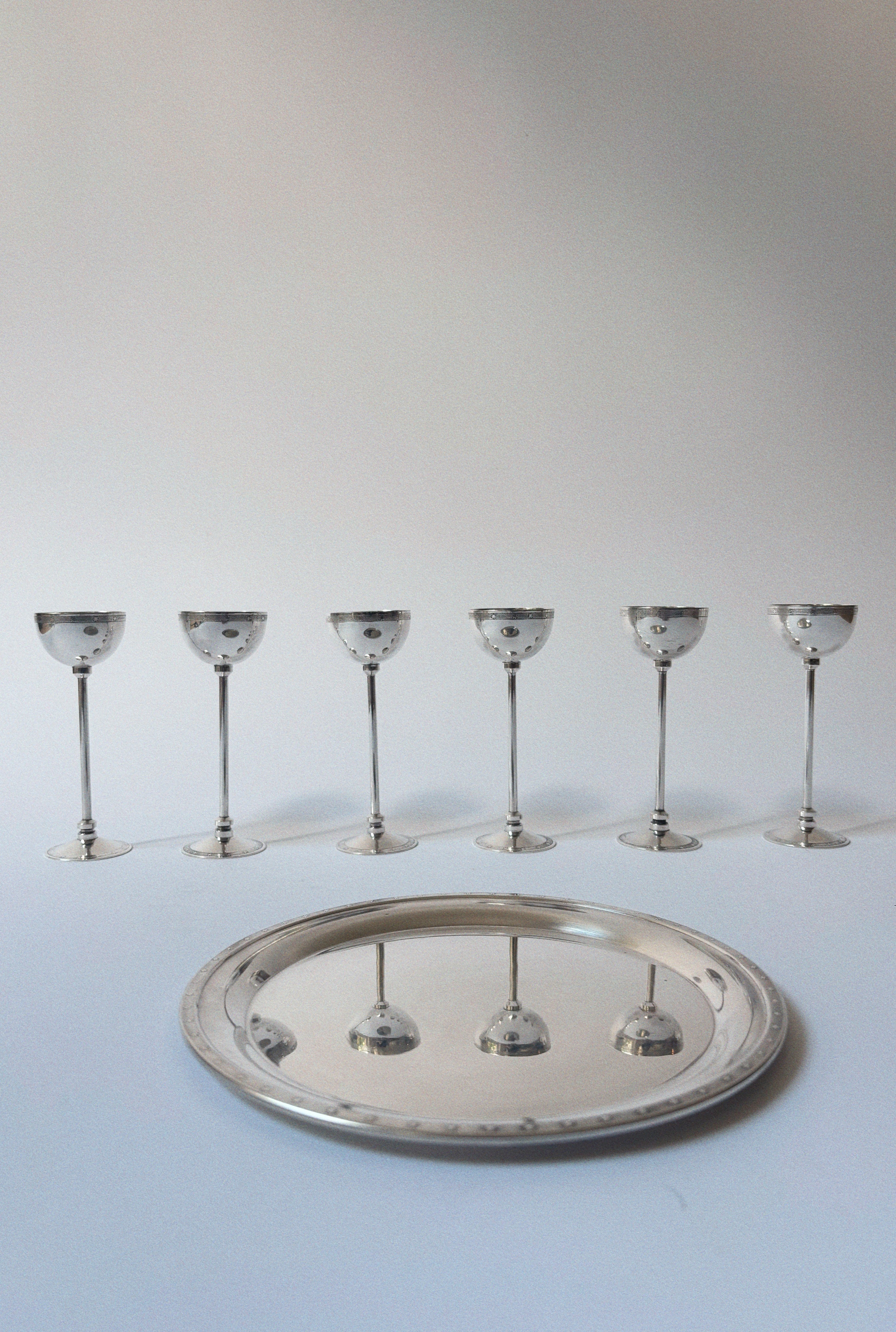 Silver-Plated Liqueur Server Set, 1980's — detail view