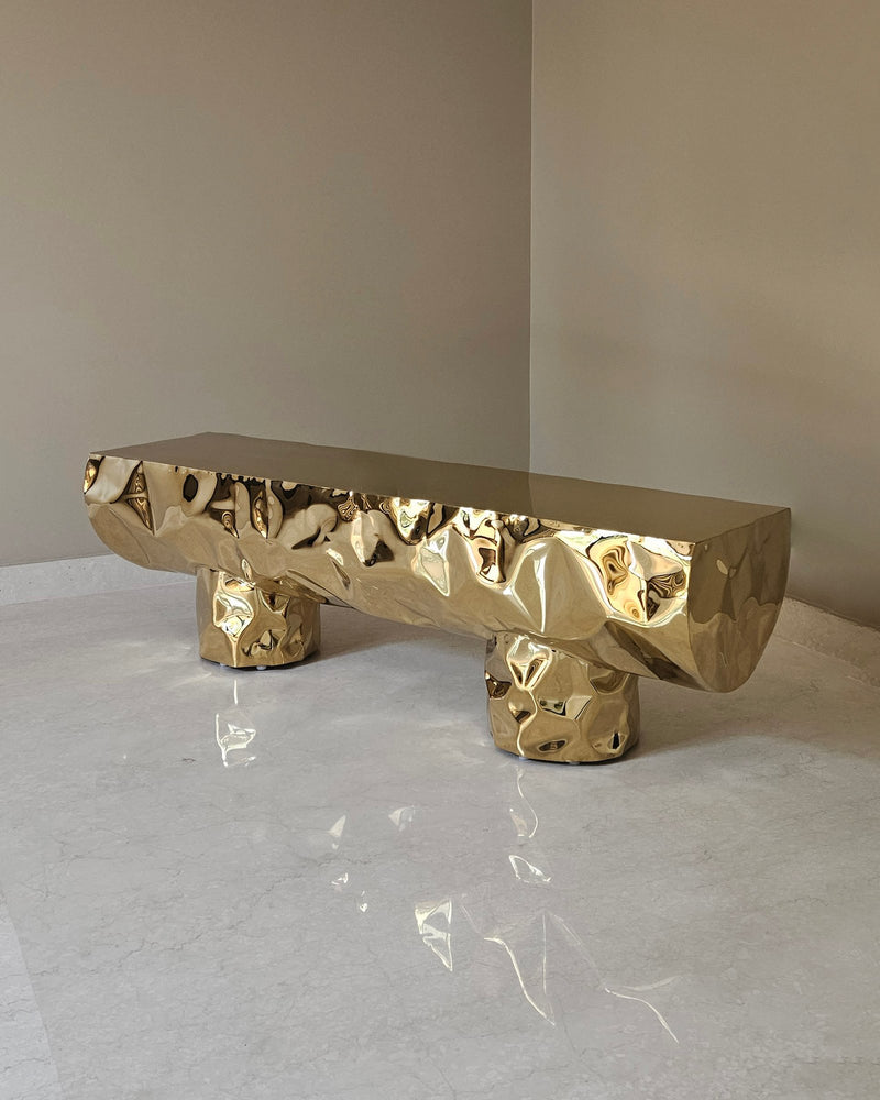 Stainless Steel Bench - Tronco Series by Nitush Aroosh — side angle