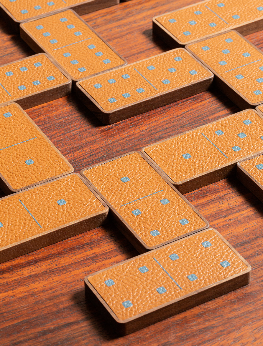 Boîte en Bois et Cuir DOMINO