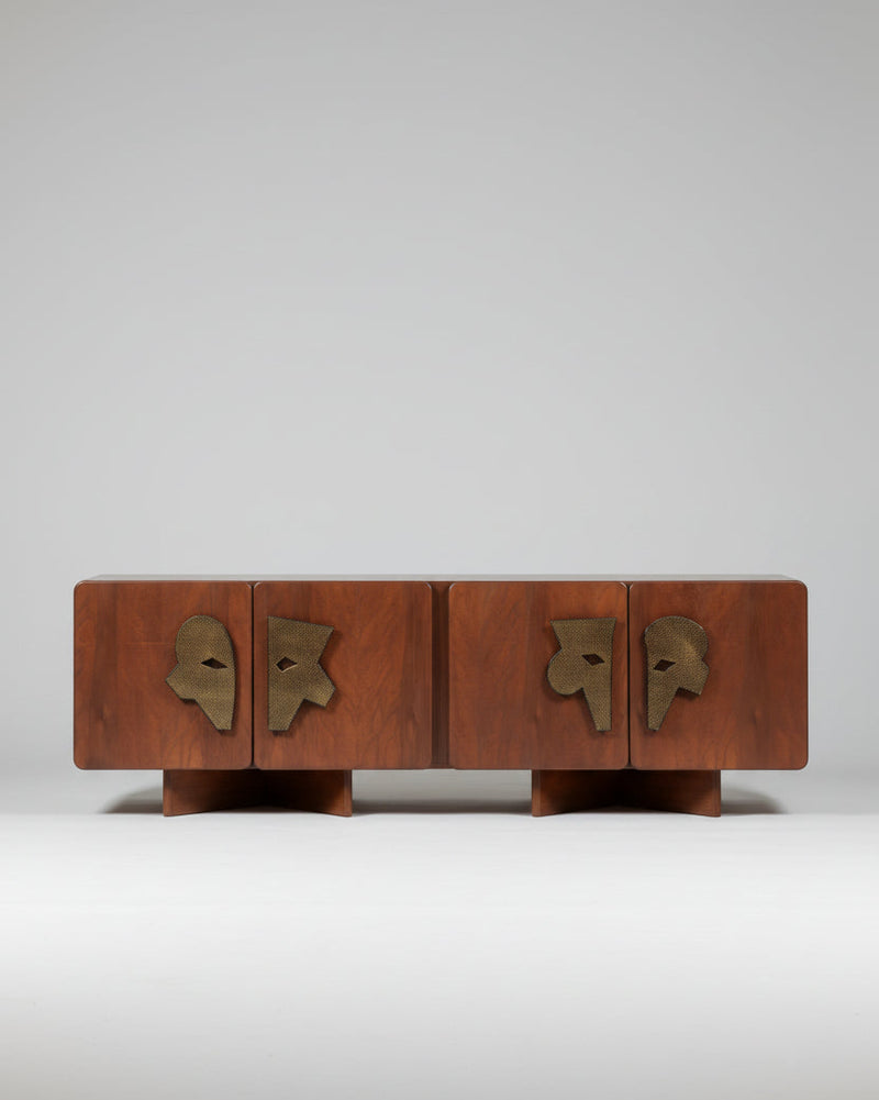 MA I Sideboard – Walnut Finish, Khatam Marquetry Credenza by VandaVee | The Oblist — walnut wood, artisan craftsmanship