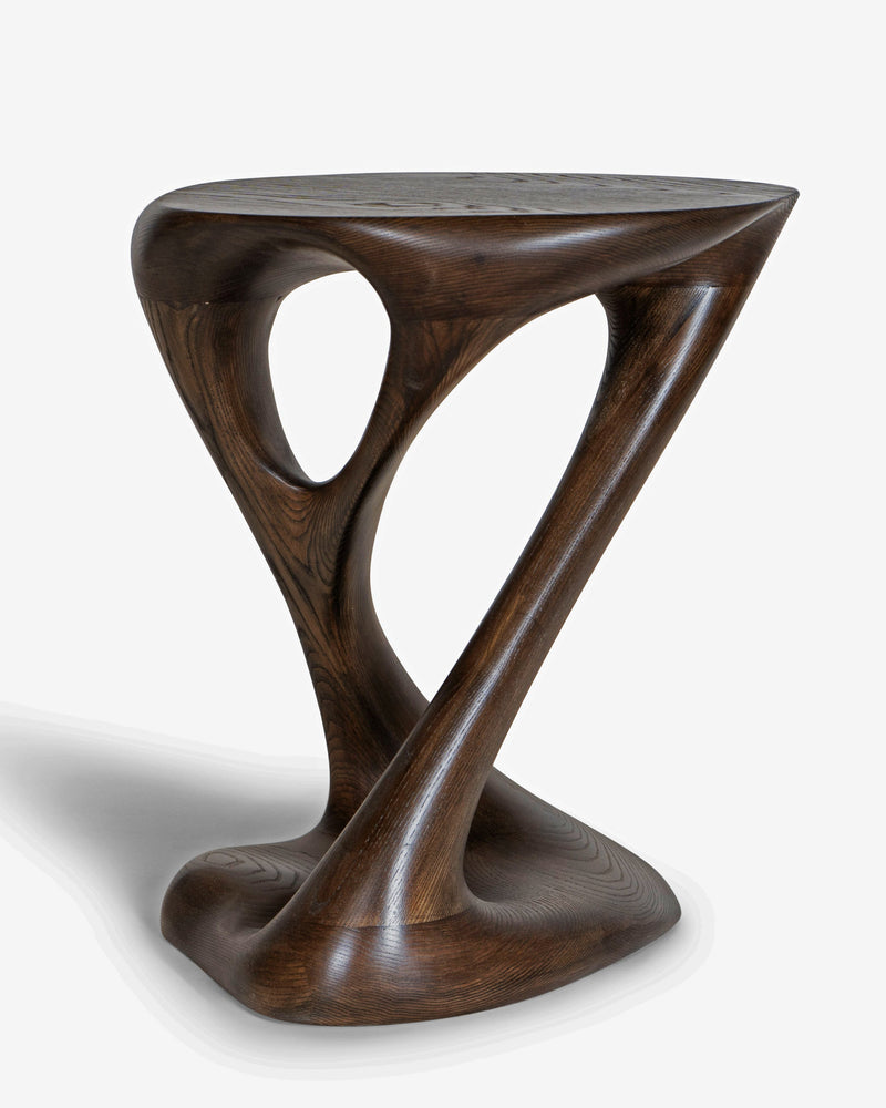 Sasha Side Table, Solid Ash Wood Graphite Walnut Stain by Amorph | The Oblist — modern design, dark wood finish