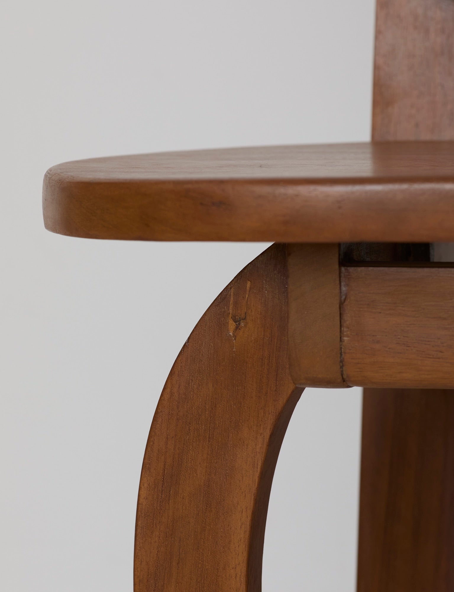 Heavy Sculptural Artisanal Chair in Solid Exotic Wood — view 9